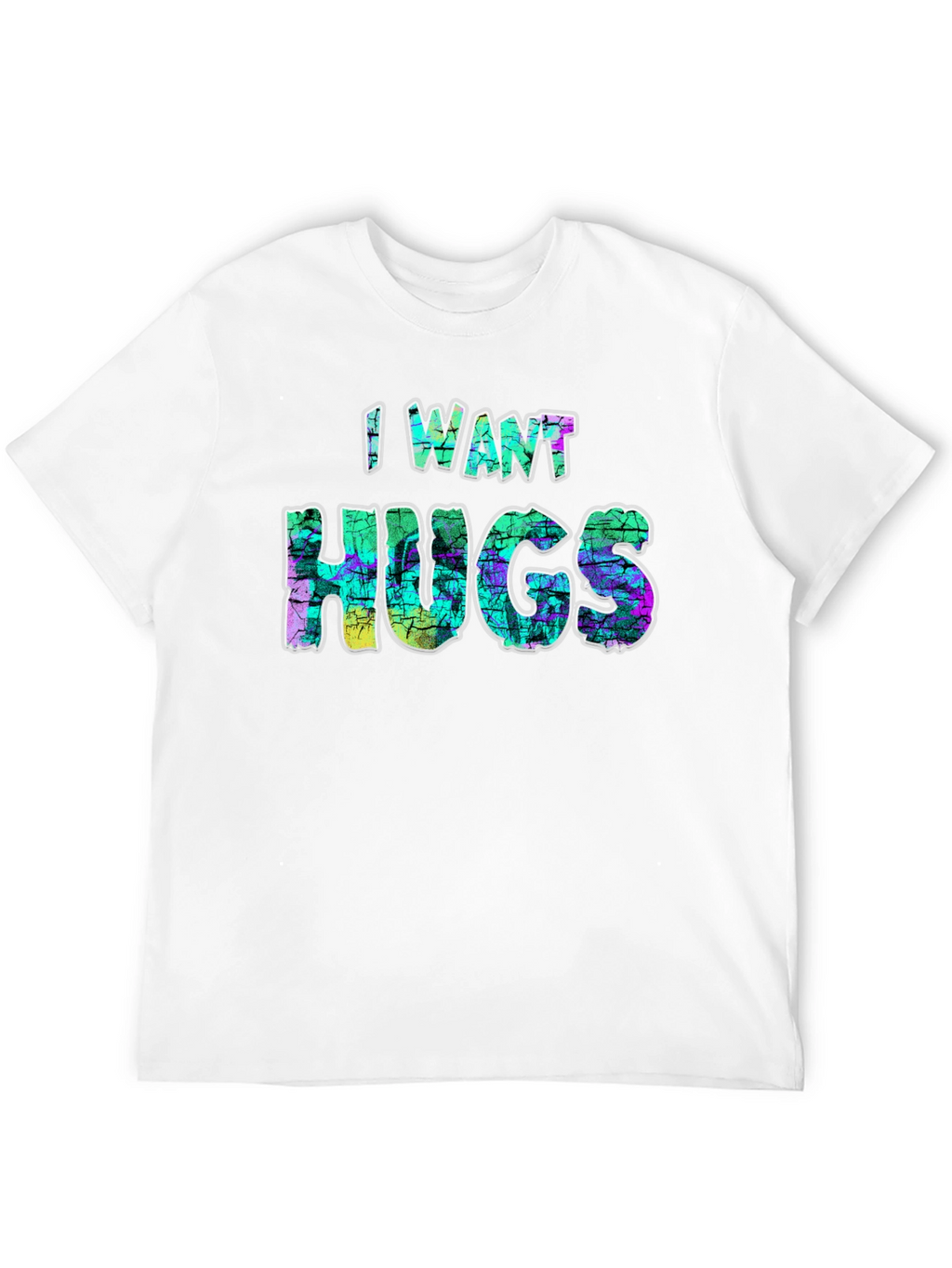 I Want Hugs Black Graphic T-Shirt