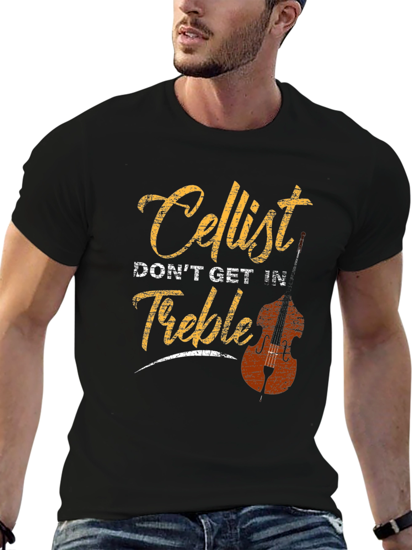 Cellist Dont Get In Treble Graphic T-Shirt