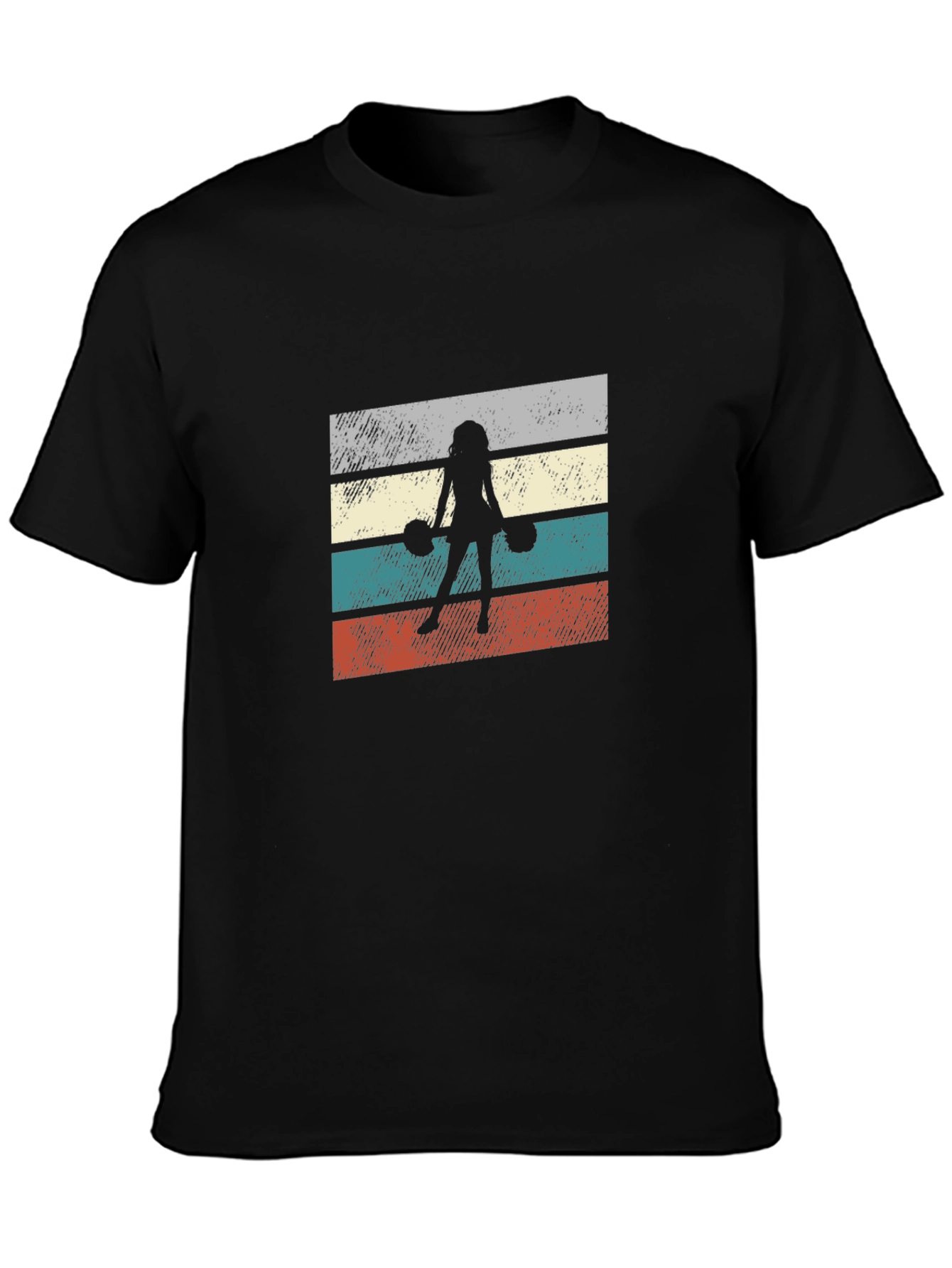Vintage Style Female Bowler Graphic Tee - Black
