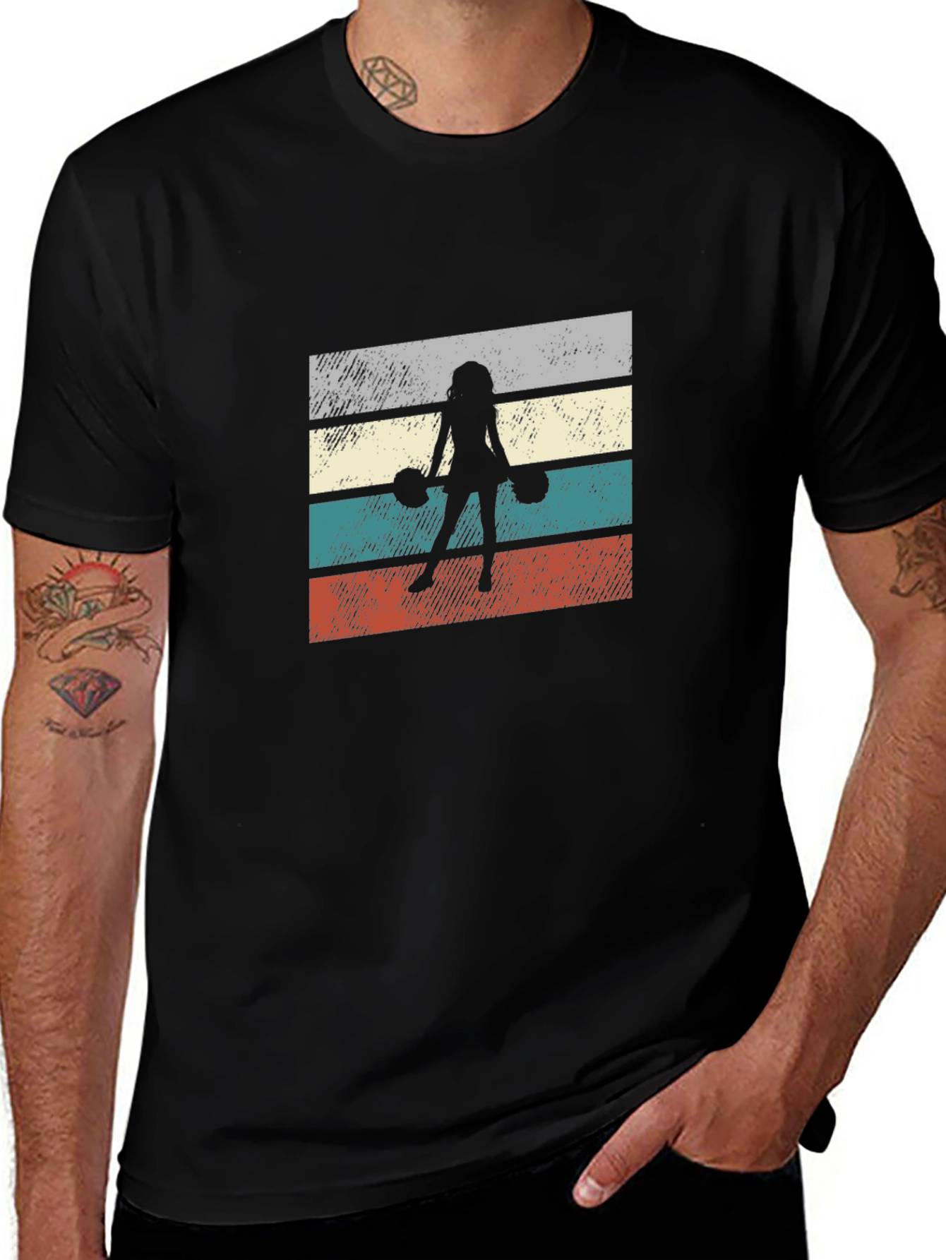 Vintage Style Female Bowler Graphic Tee - Black