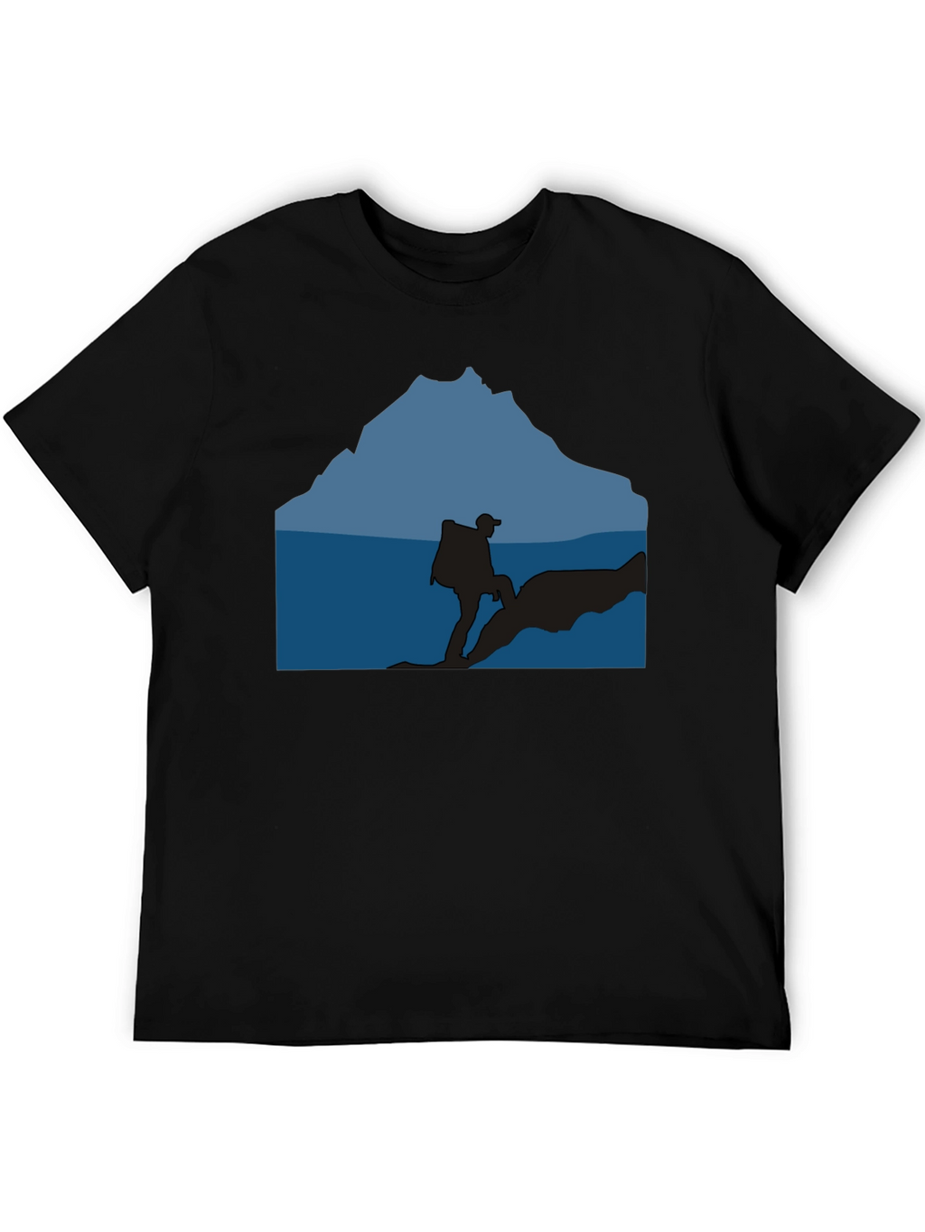 Outdoor Adventure Silhouette Graphic Tee - Black