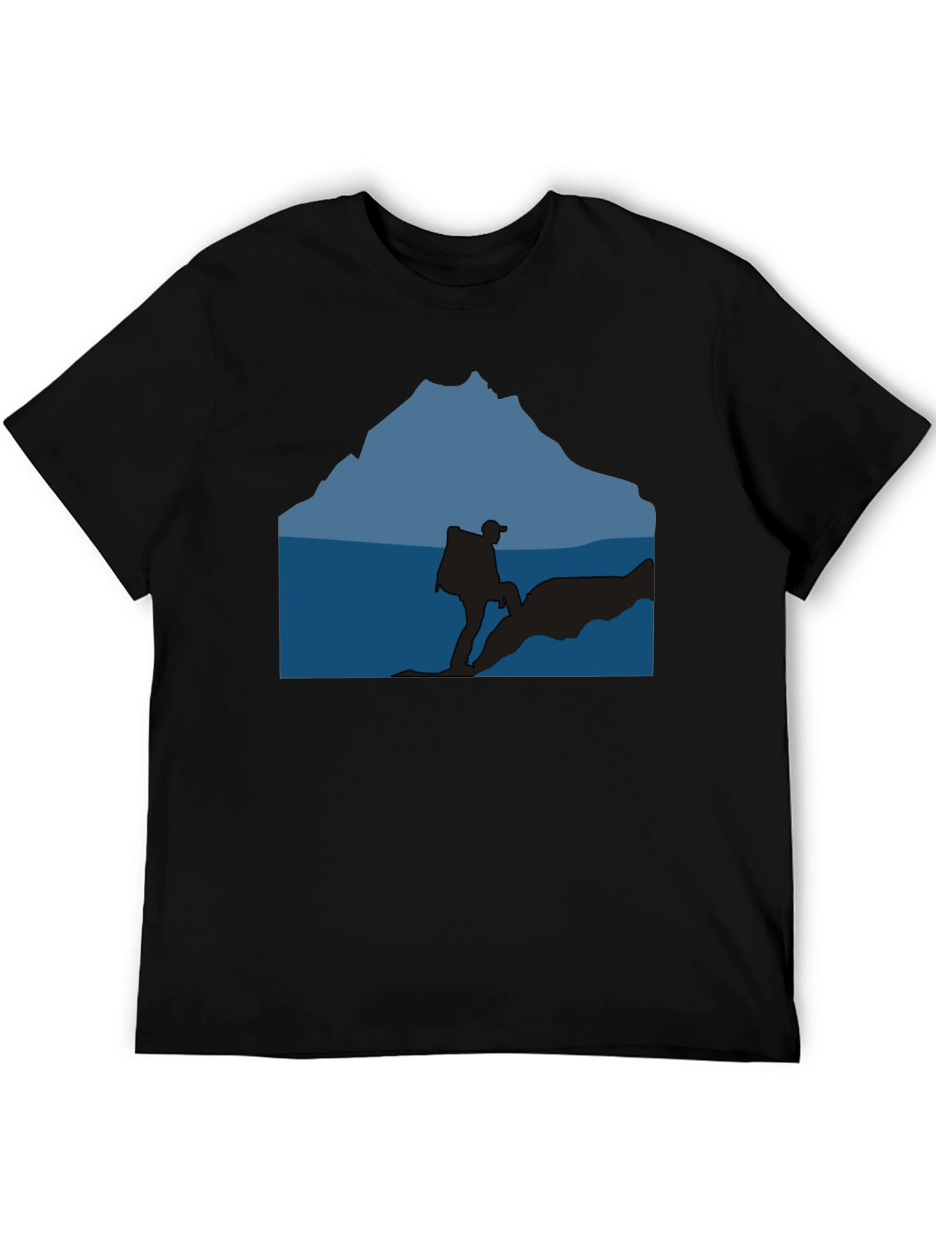 Outdoor Adventure Silhouette Graphic Tee - Black
