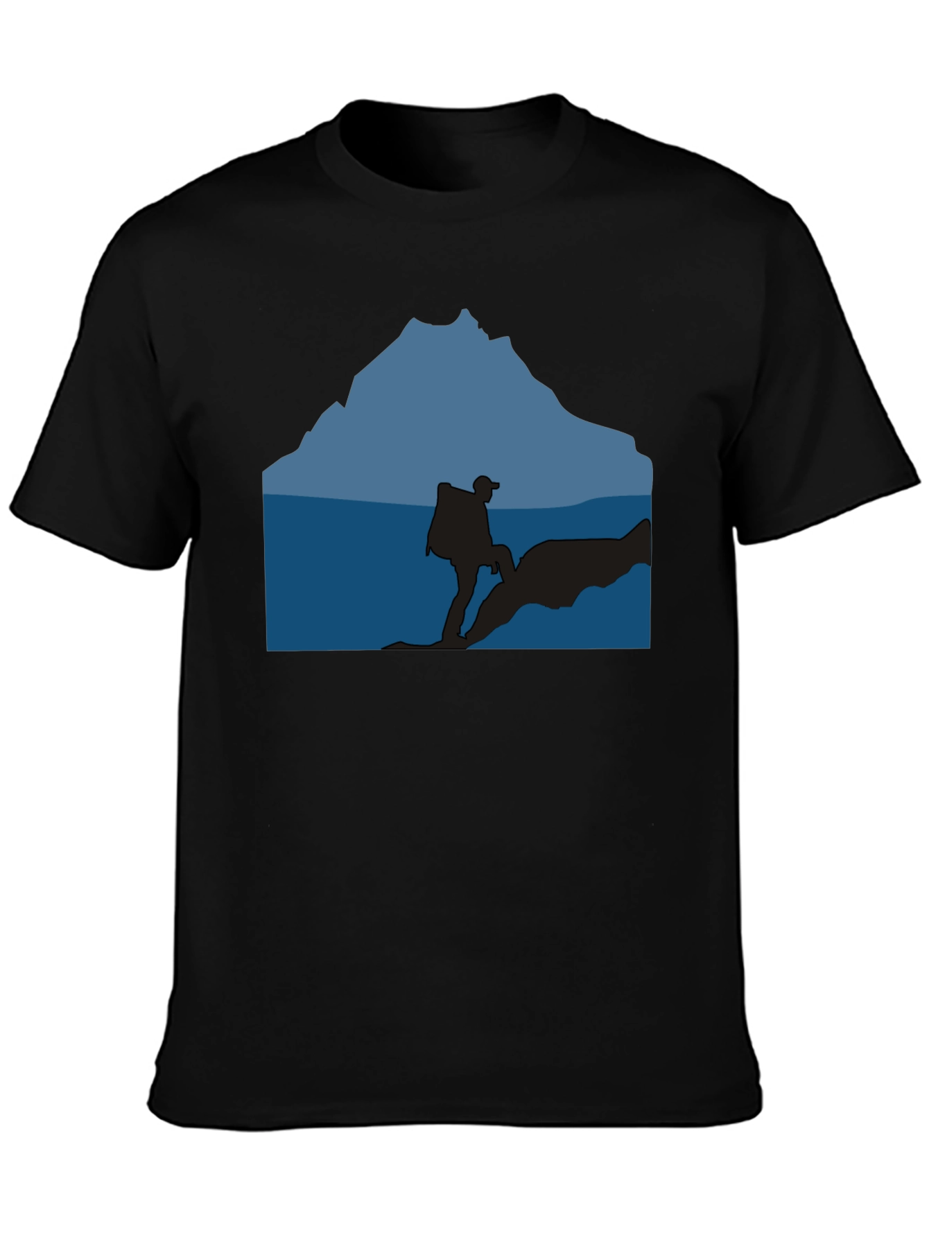 Outdoor Adventure Silhouette Graphic Tee - Black