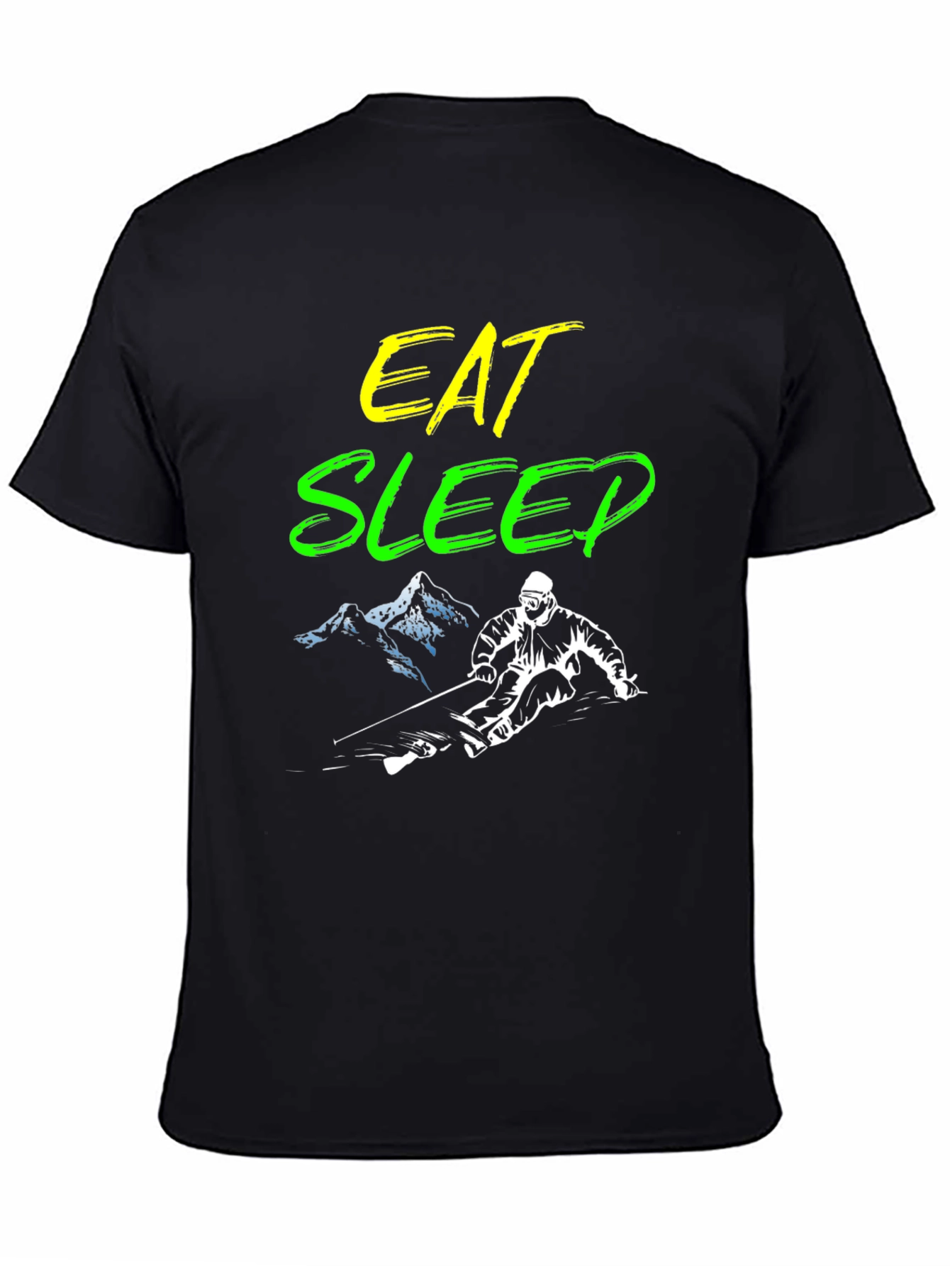 Eat Sleep Ski Black Graphic Tee