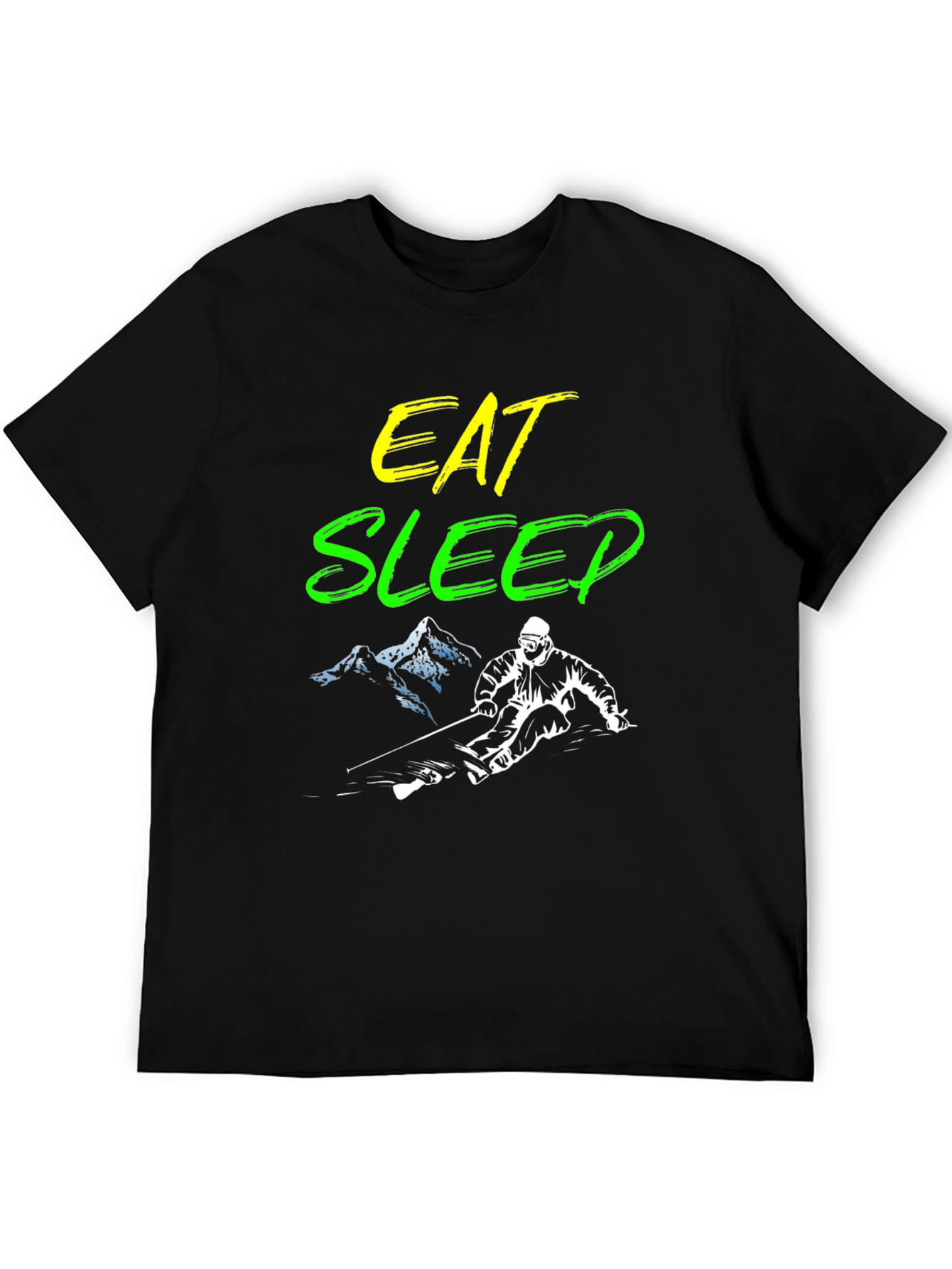 Eat Sleep Ski Black Graphic Tee
