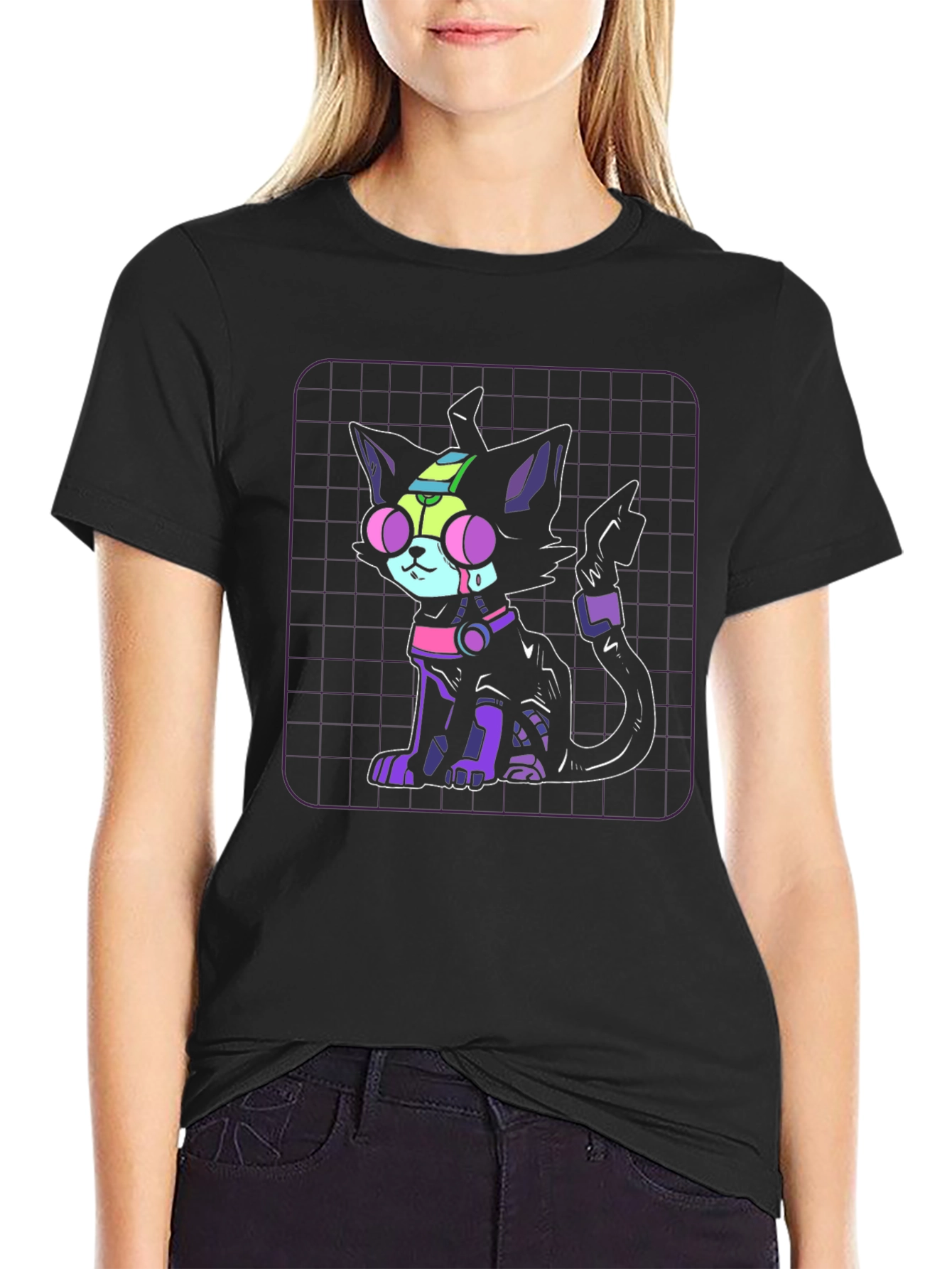 Cyberpunk Cat Graphic Tee