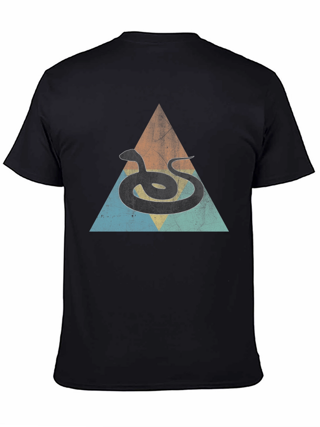Retro Snake Triangle Graphic Tee - Unique Design