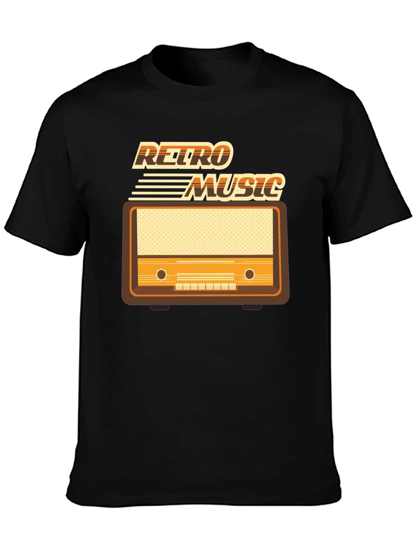 Retro Music Graphic T-Shirt - Vintage Radio Design