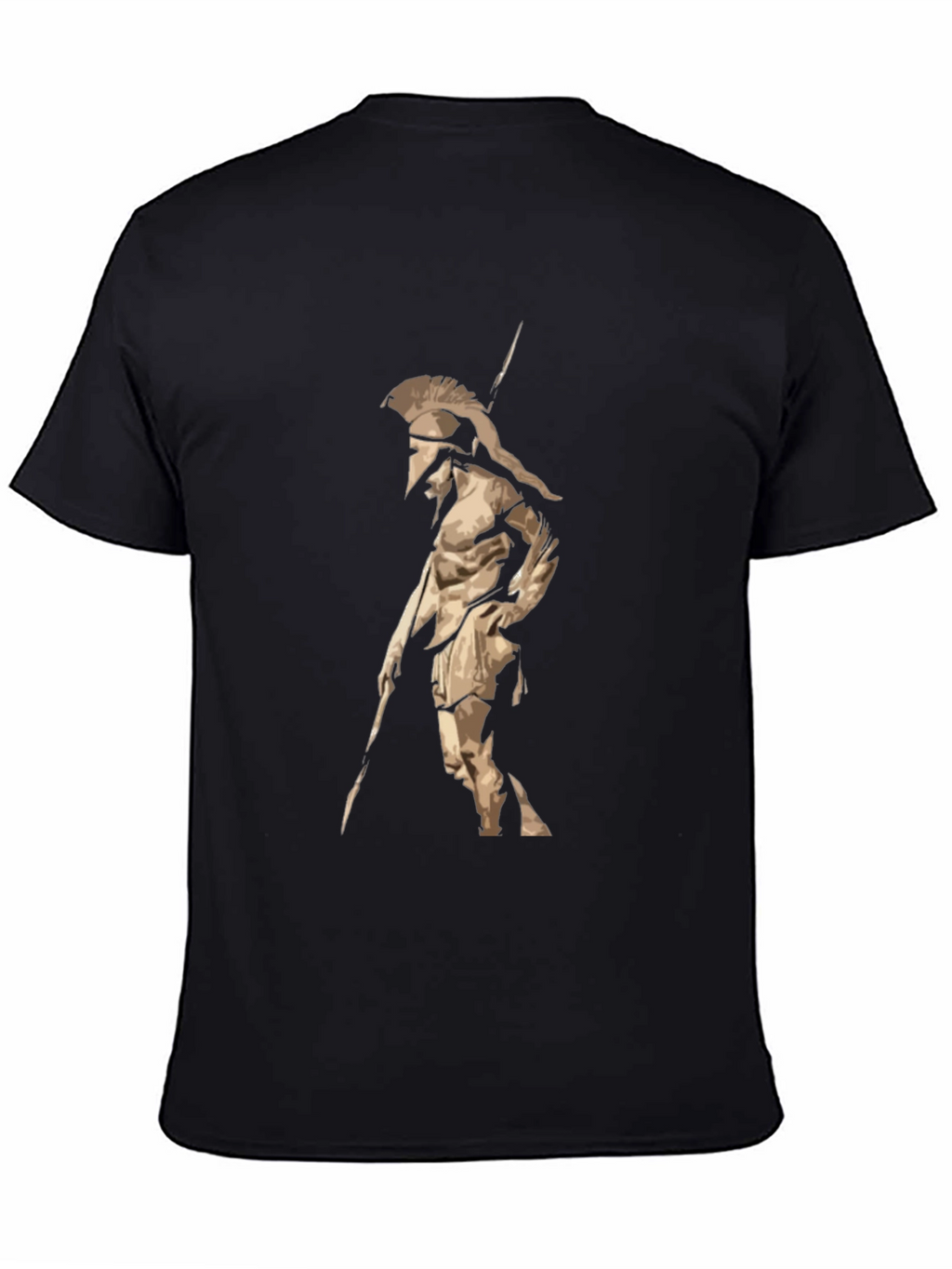 Spartan Warrior Graphic T-Shirt - Black Cotton Tee