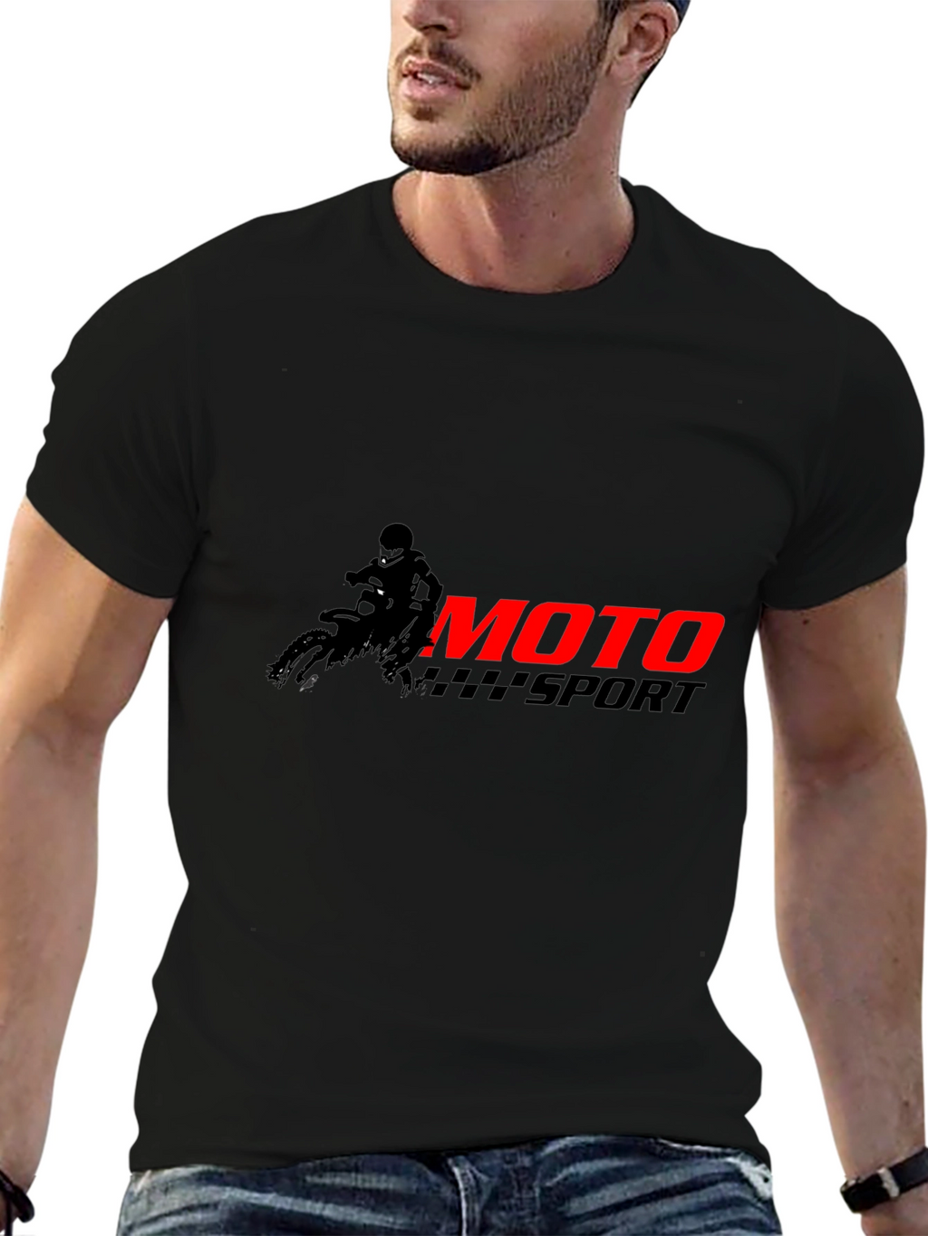 Moto Sport Graphic Tee - Black T-Shirt