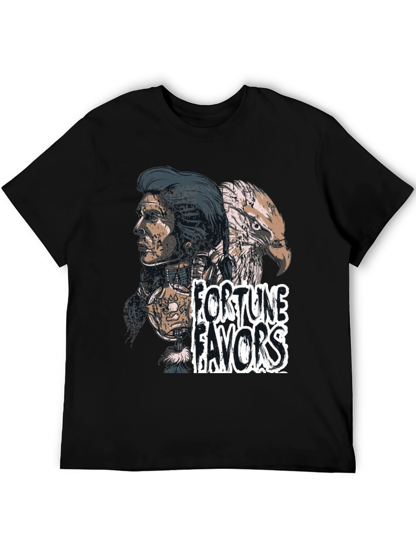 Fortune Favors Tee - Eagle & Native American Design