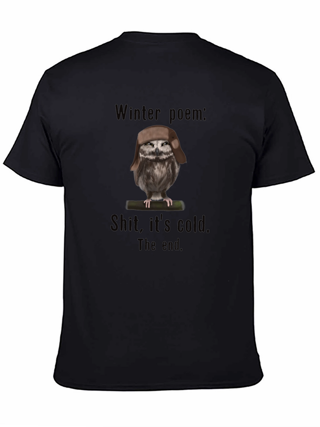 Winter Poem Owl T-Shirt - Funny Graphic Tee