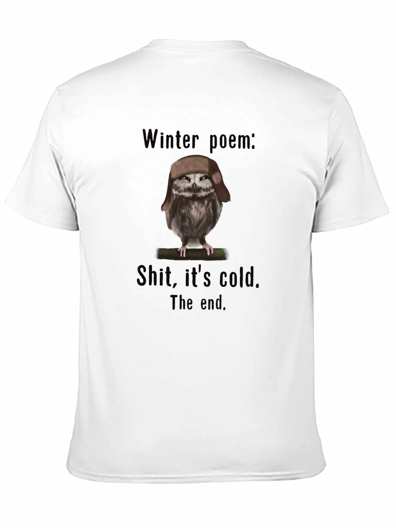 Winter Poem Owl T-Shirt - Funny Graphic Tee