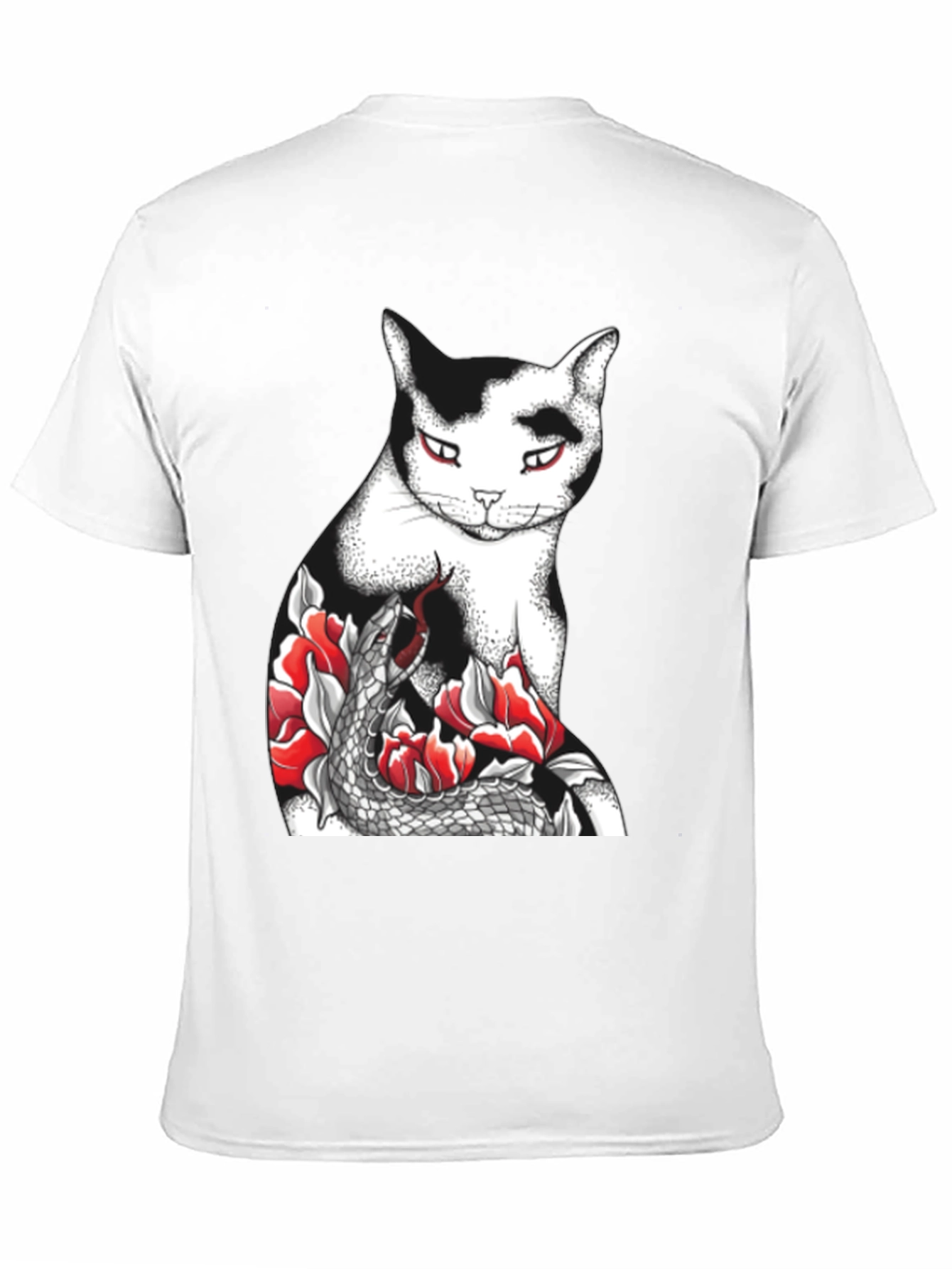 Cat & Snake Graphic Tee - Unique Design
