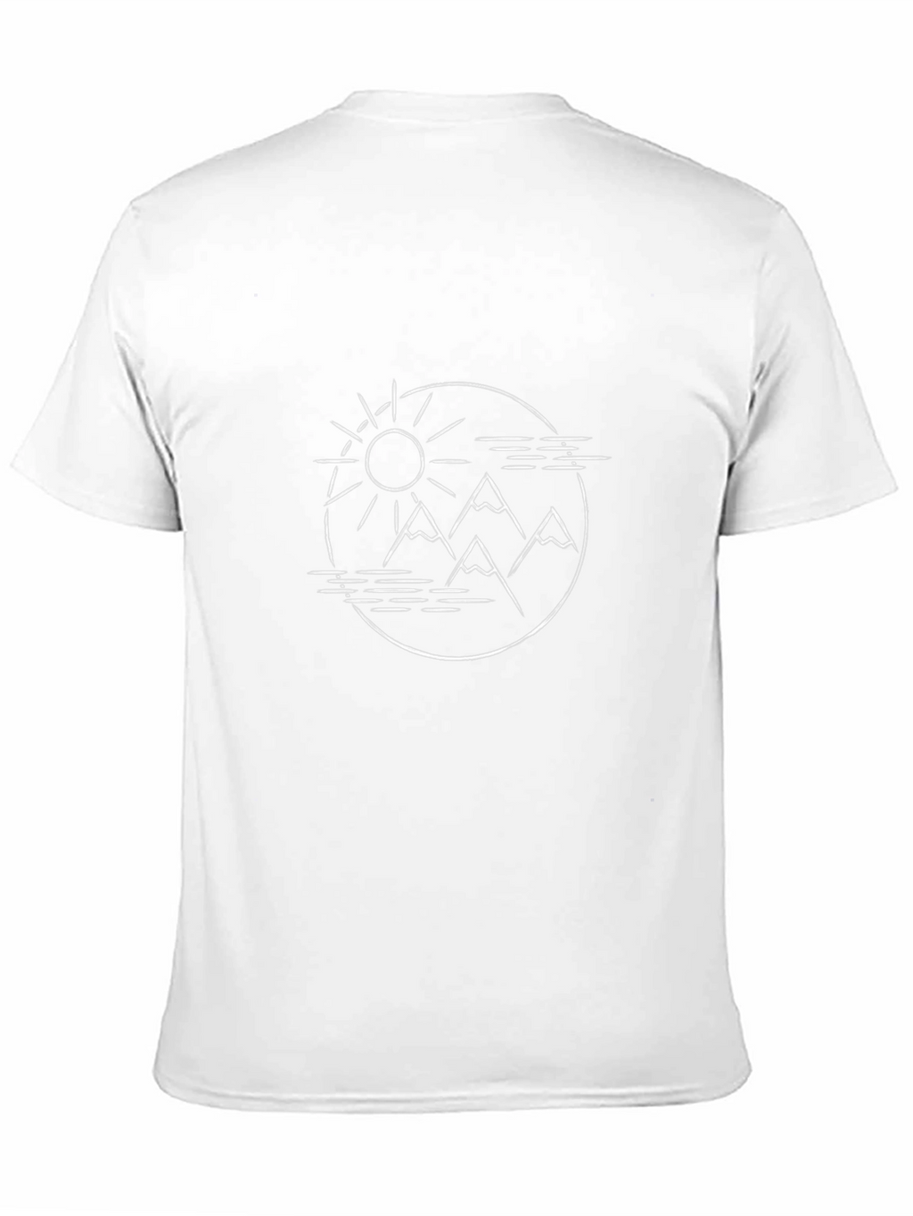 Minimalist Mountain & Sun Graphic Black T-Shirt