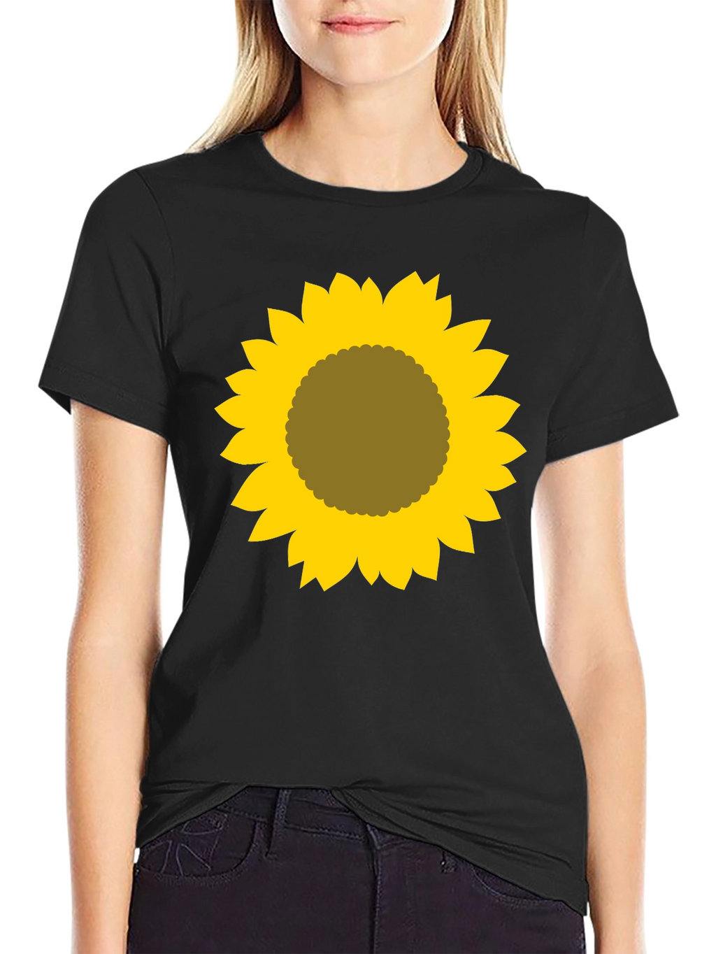 Sunflower Graphic Tee - Black Cotton Shirt
