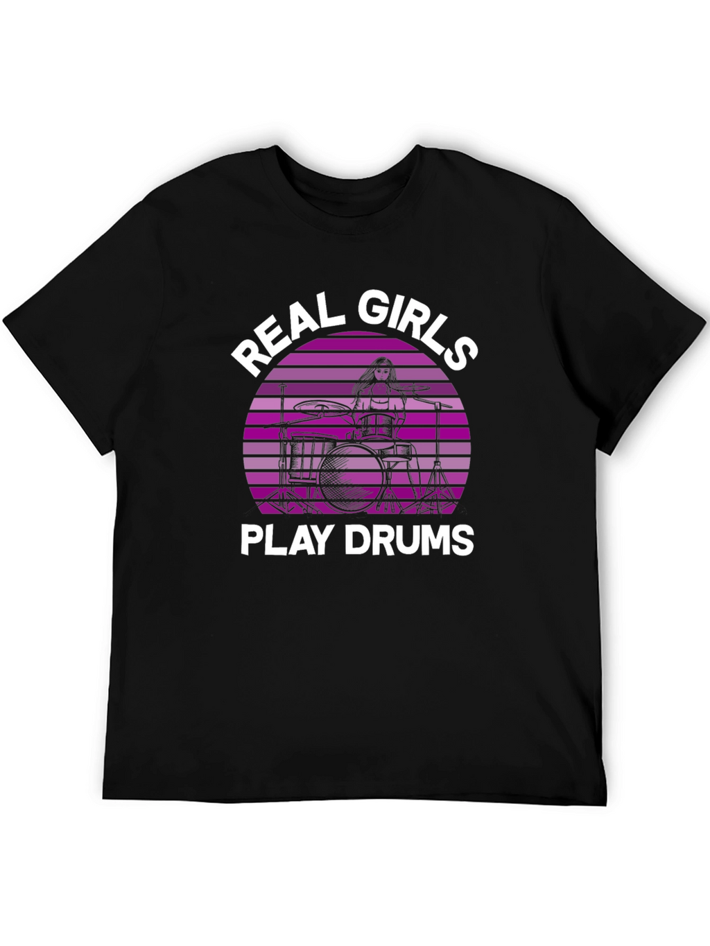 Real Girls Play Drums Graphic Tee - Black