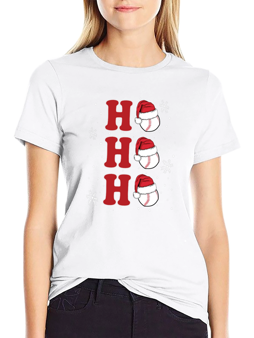 Festive Baseball Santa Hat Tee
