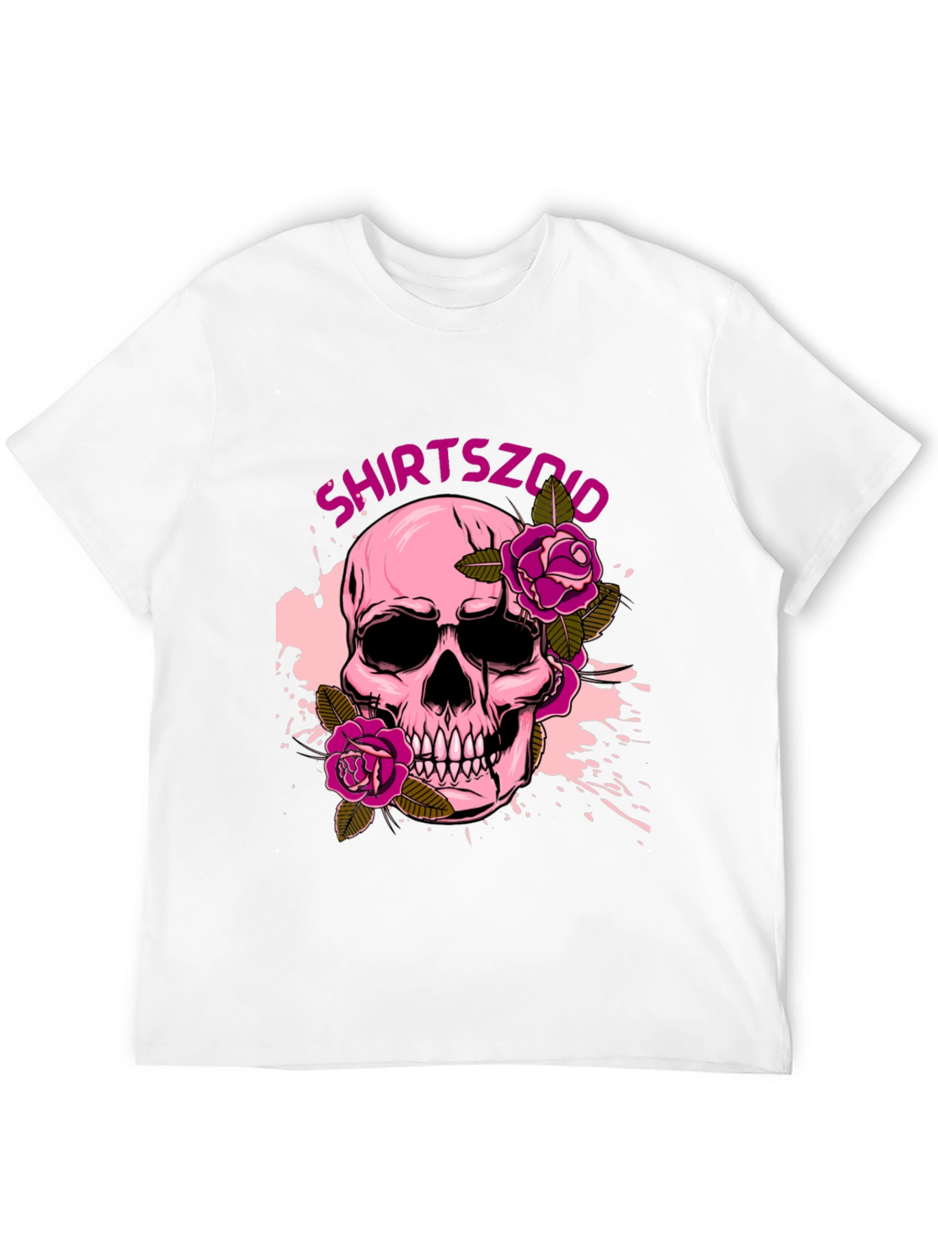 Skull and Roses Graphic Tee - Mens Black T-Shirt