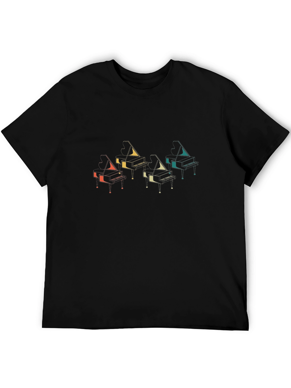 Retro Piano Graphic T-Shirt - Music Lover Tee