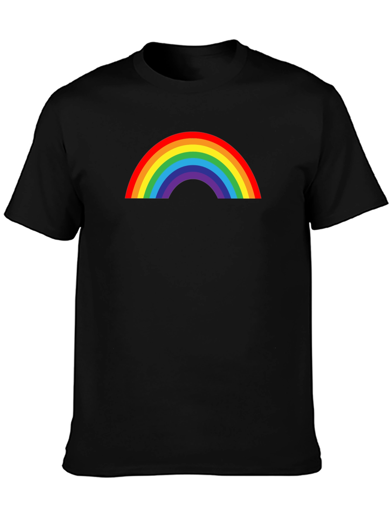 Rainbow Graphic Print Black T-Shirt