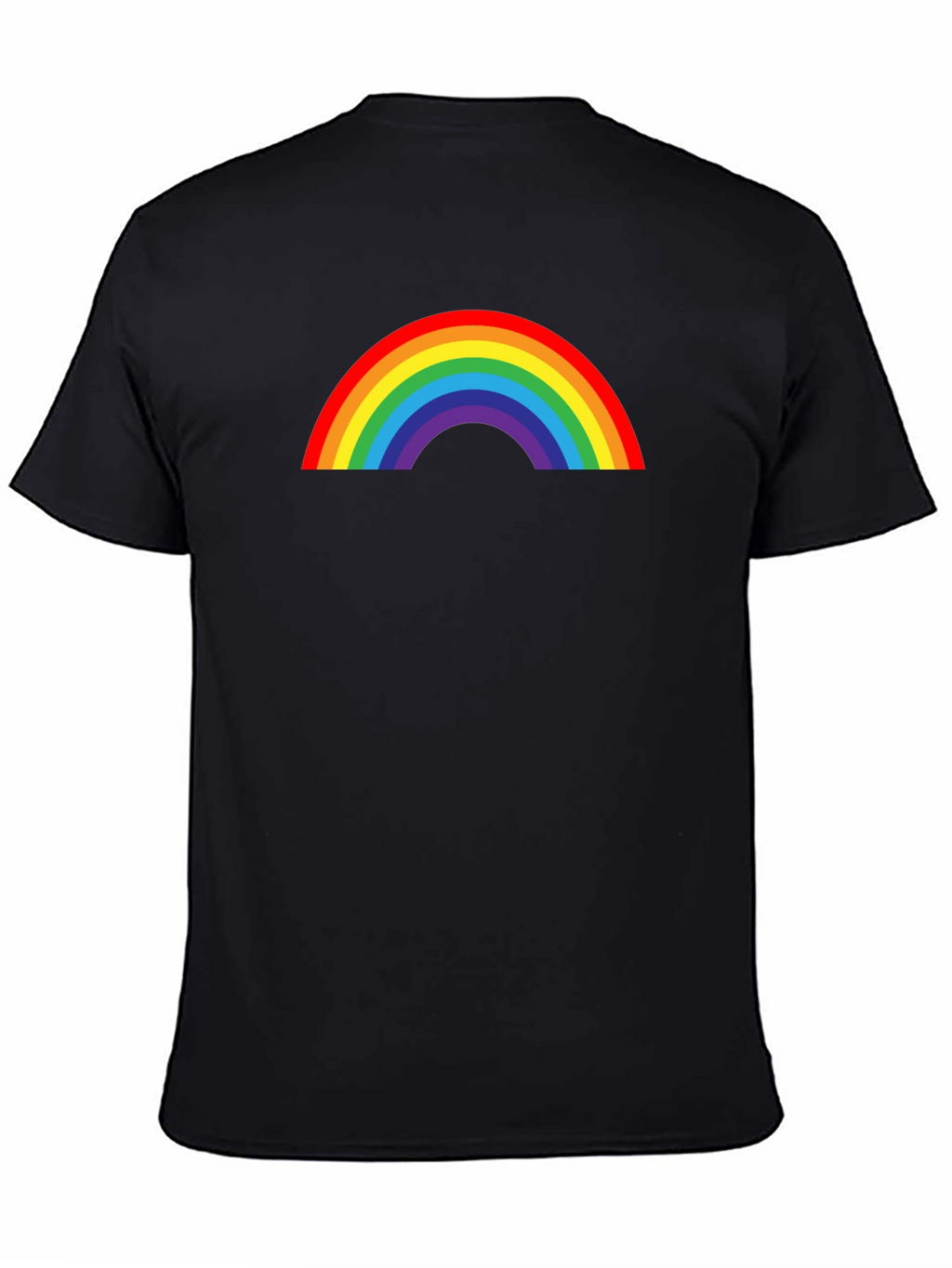 Rainbow Graphic Print Black T-Shirt