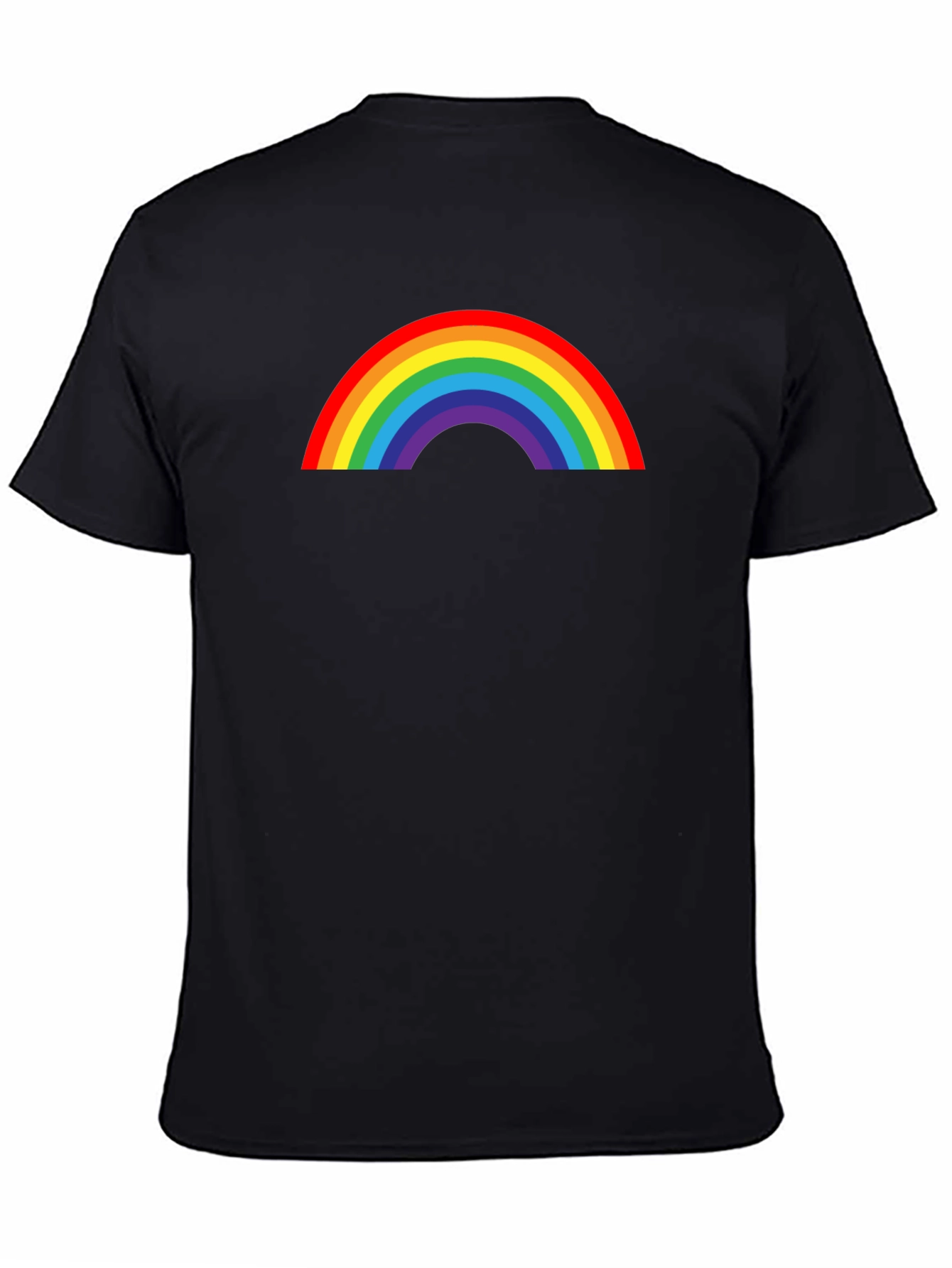 Rainbow Graphic Print Black T-Shirt
