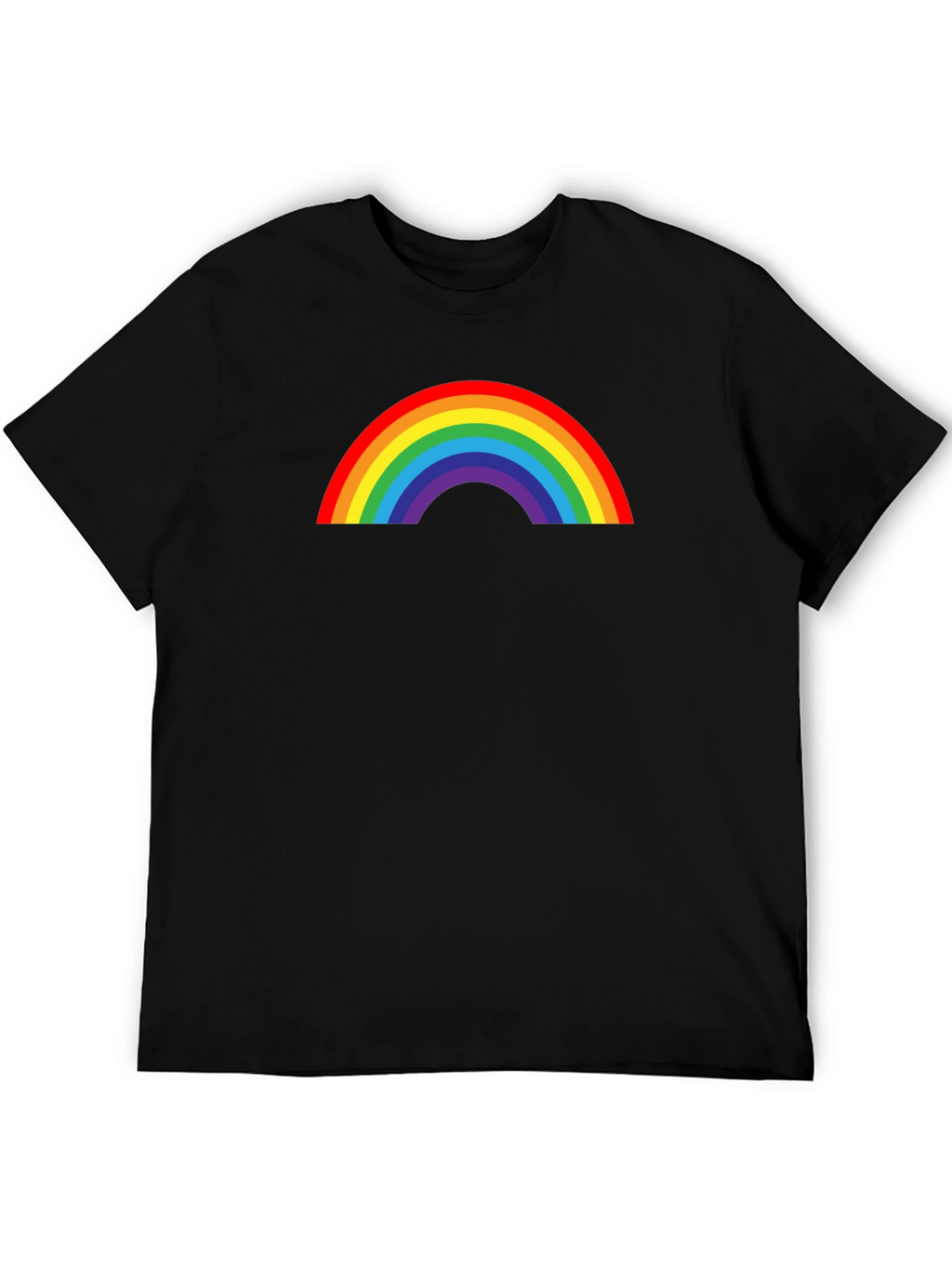 Rainbow Graphic Print Black T-Shirt