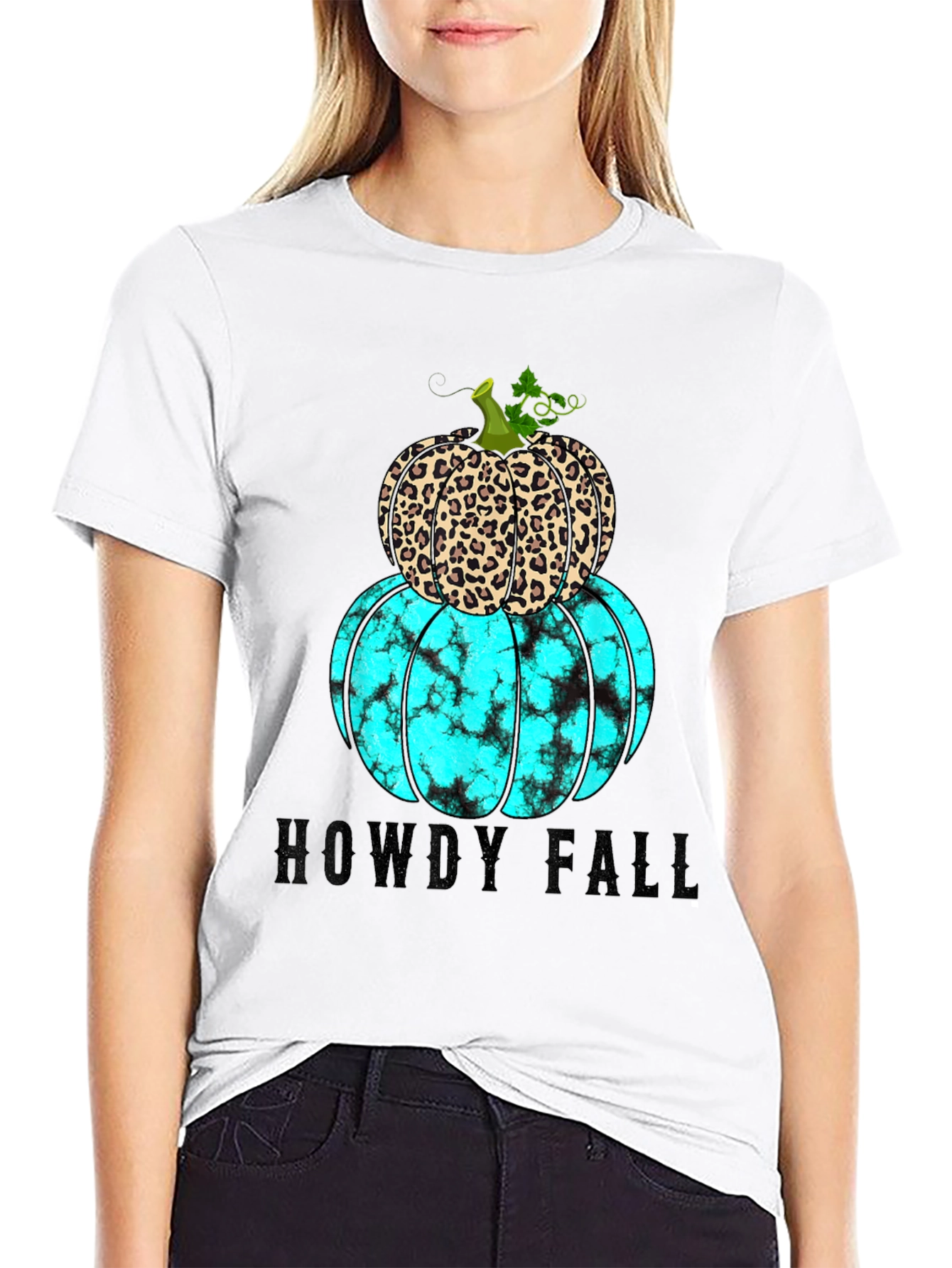Howdy Fall Stacked Pumpkin Graphic Tee