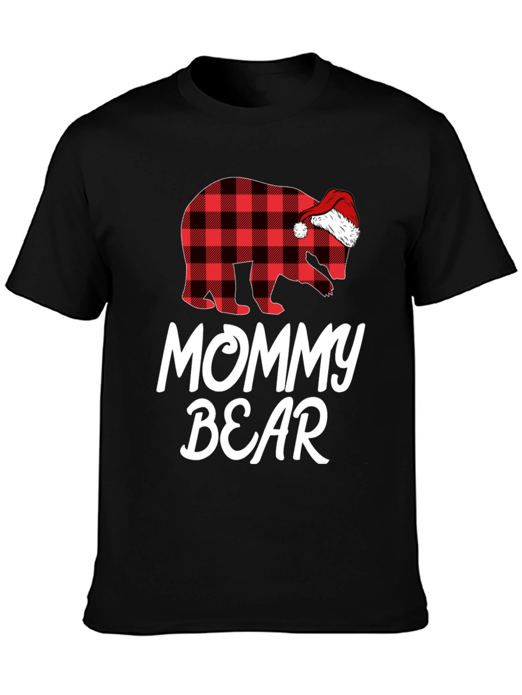 Mommy Bear Plaid Christmas T-Shirt