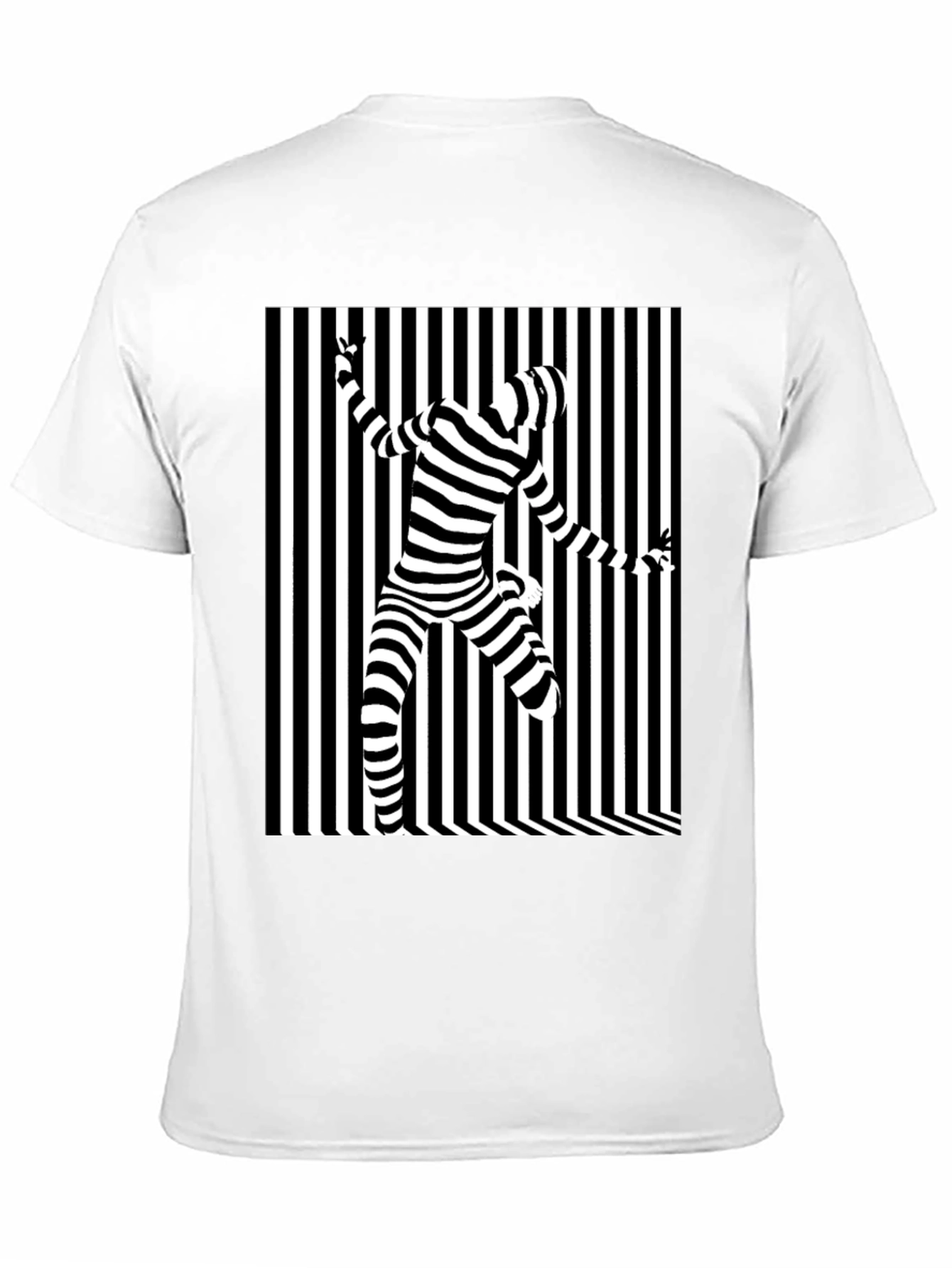 Optical Illusion Striped Tee - Modern Graphic Print