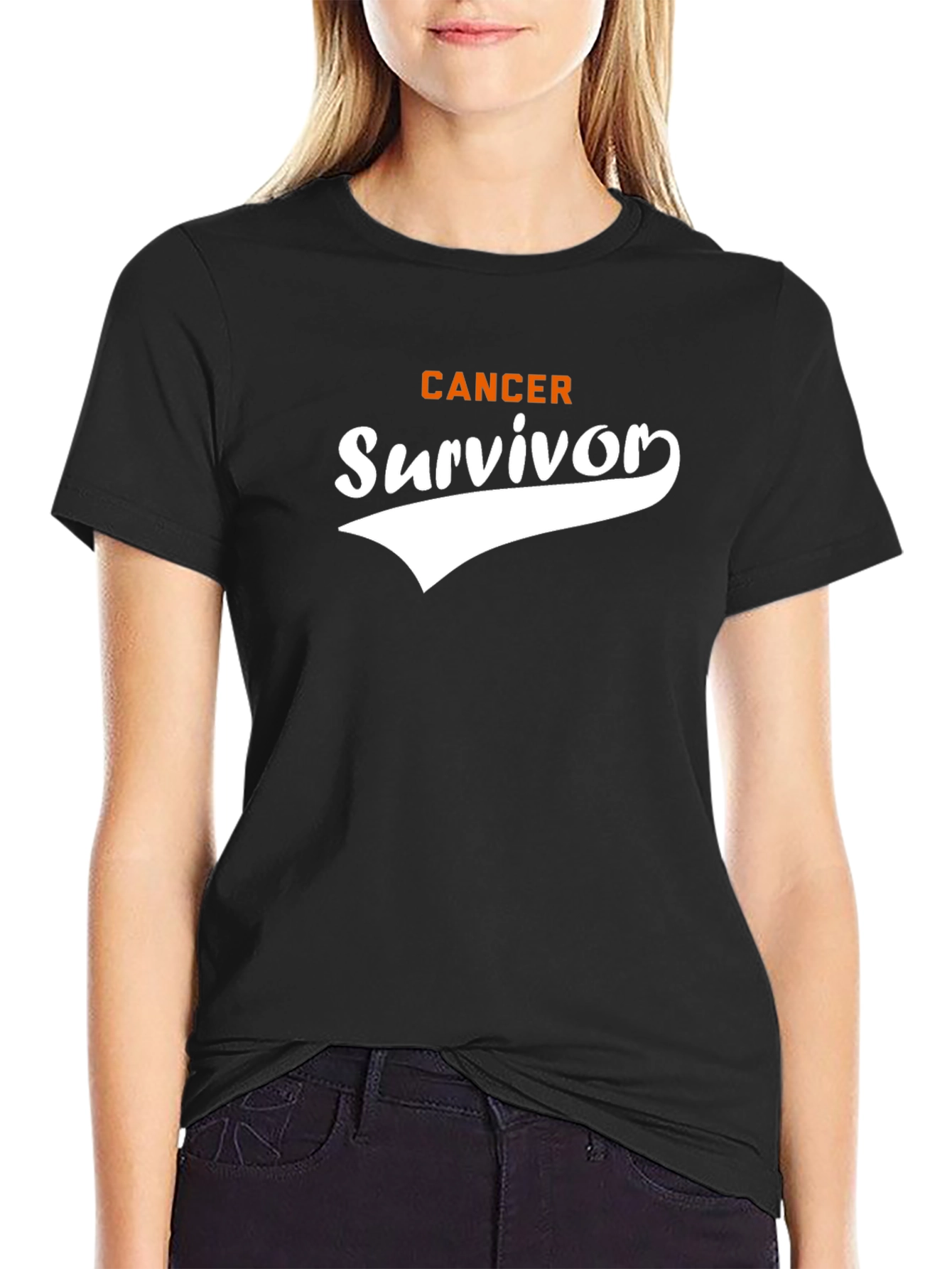 Cancer Survivor T-Shirt - Black Cotton Tee
