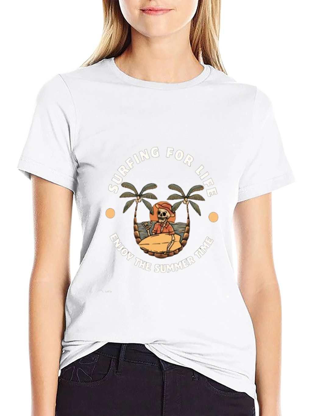 Surfing for Life Black Graphic T-Shirt