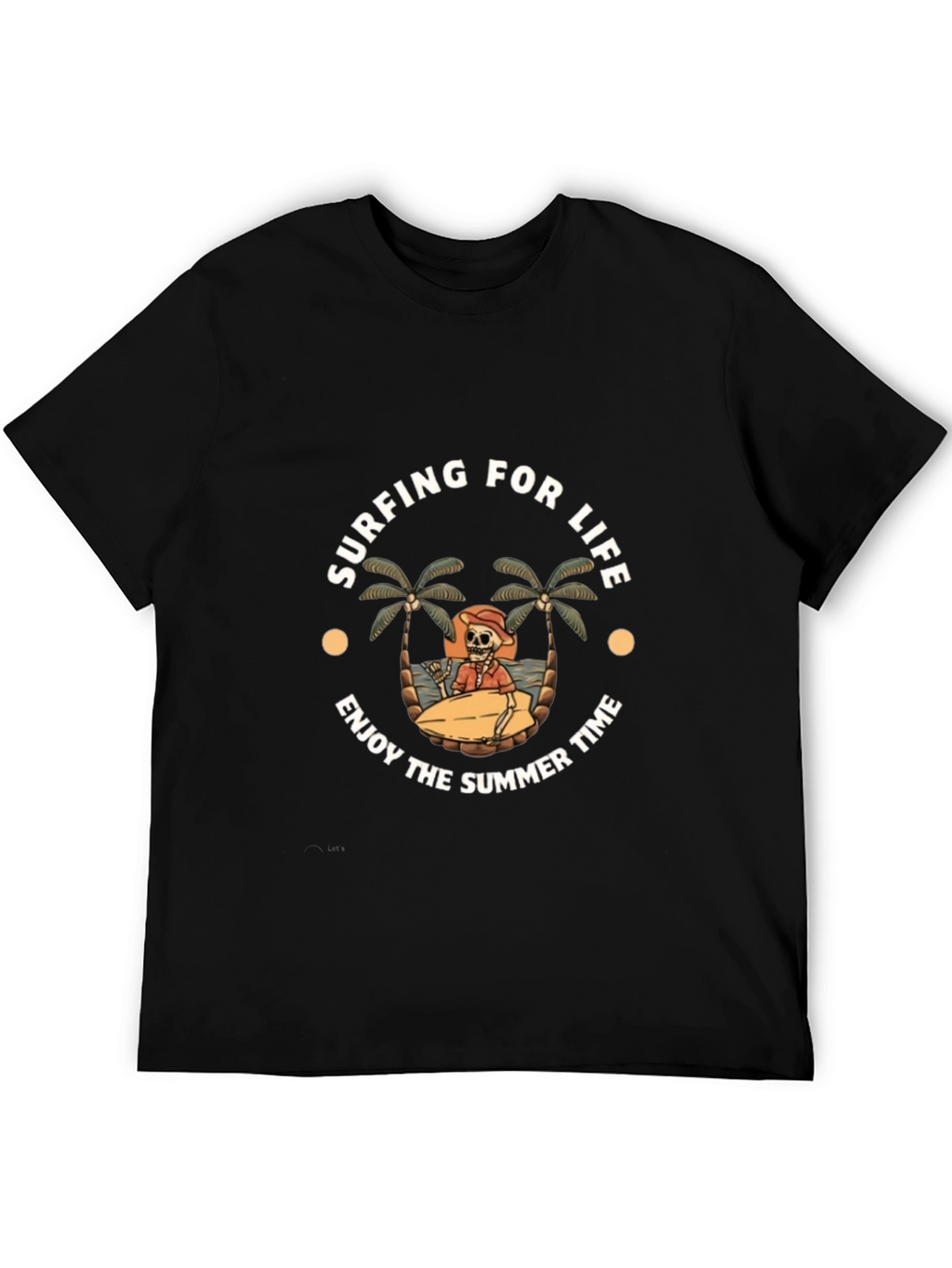 Surfing for Life Black Graphic T-Shirt