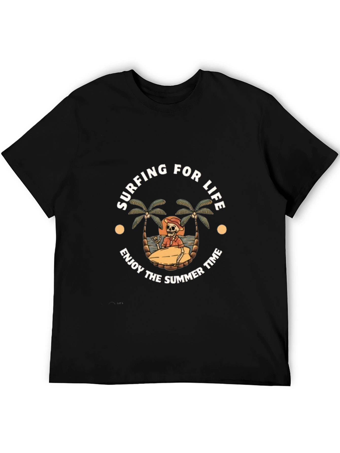 Surfing for Life Black Graphic T-Shirt