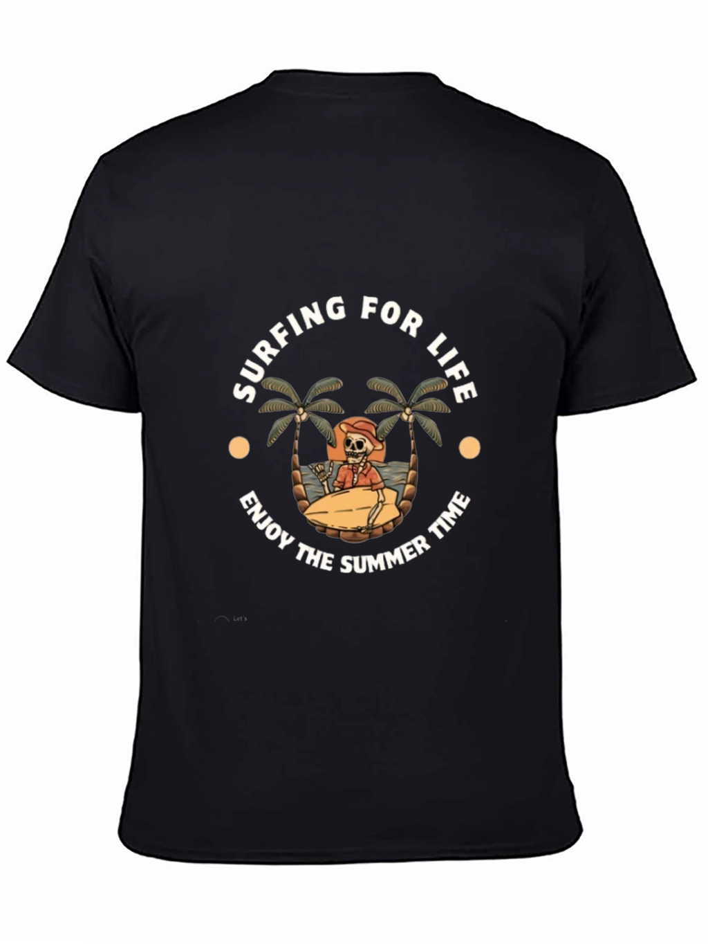 Surfing for Life Black Graphic T-Shirt