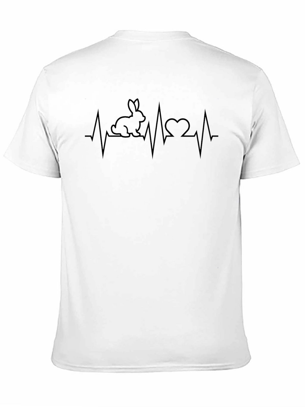 Bunny Heartbeat Graphic Tee - Black Unisex T-Shirt