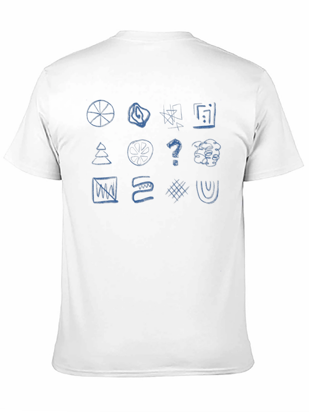 Abstract Doodle Print Black T-Shirt