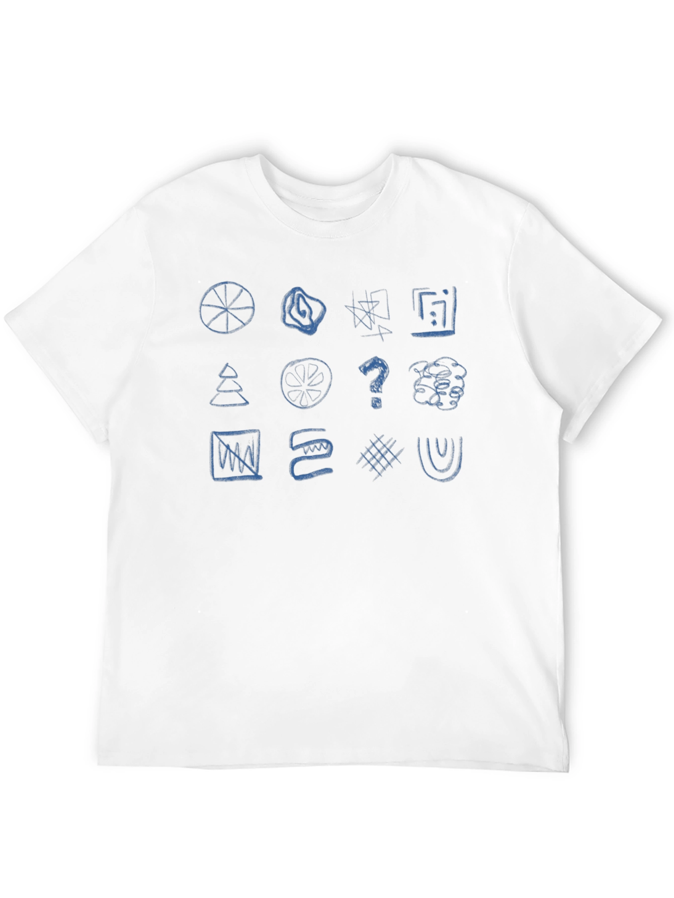 Abstract Doodle Print Black T-Shirt
