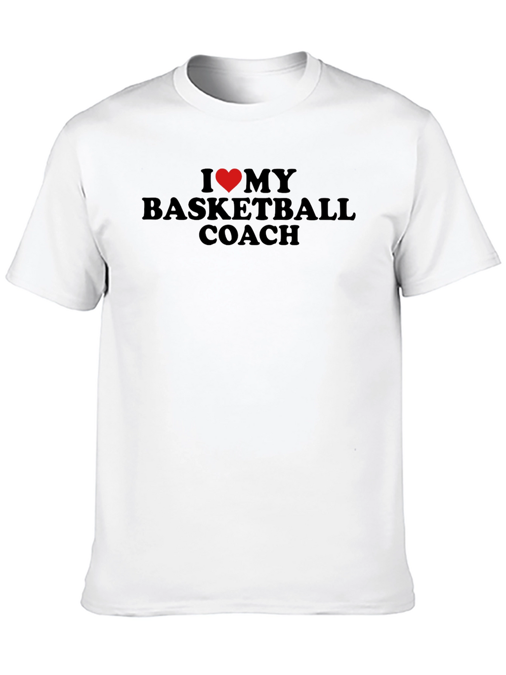 I Heart My Basketball Coach Black T-Shirt