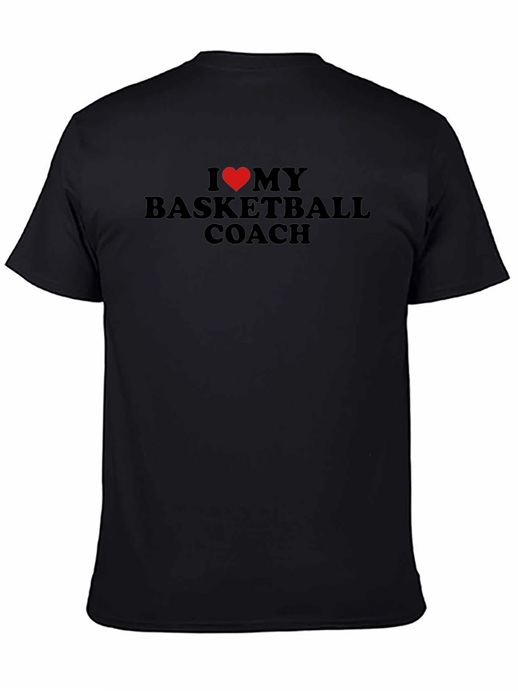 I Heart My Basketball Coach Black T-Shirt