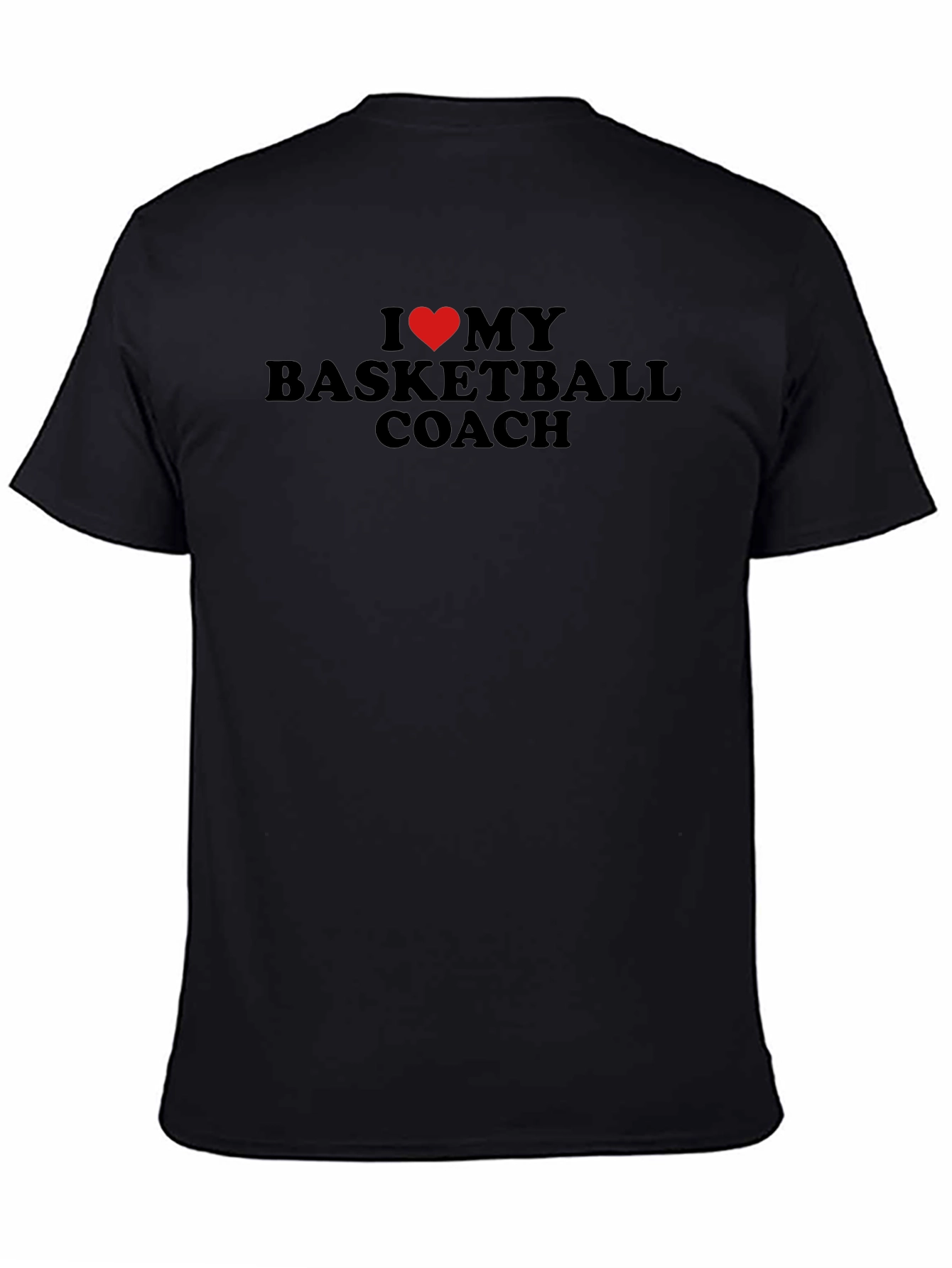 I Heart My Basketball Coach Black T-Shirt