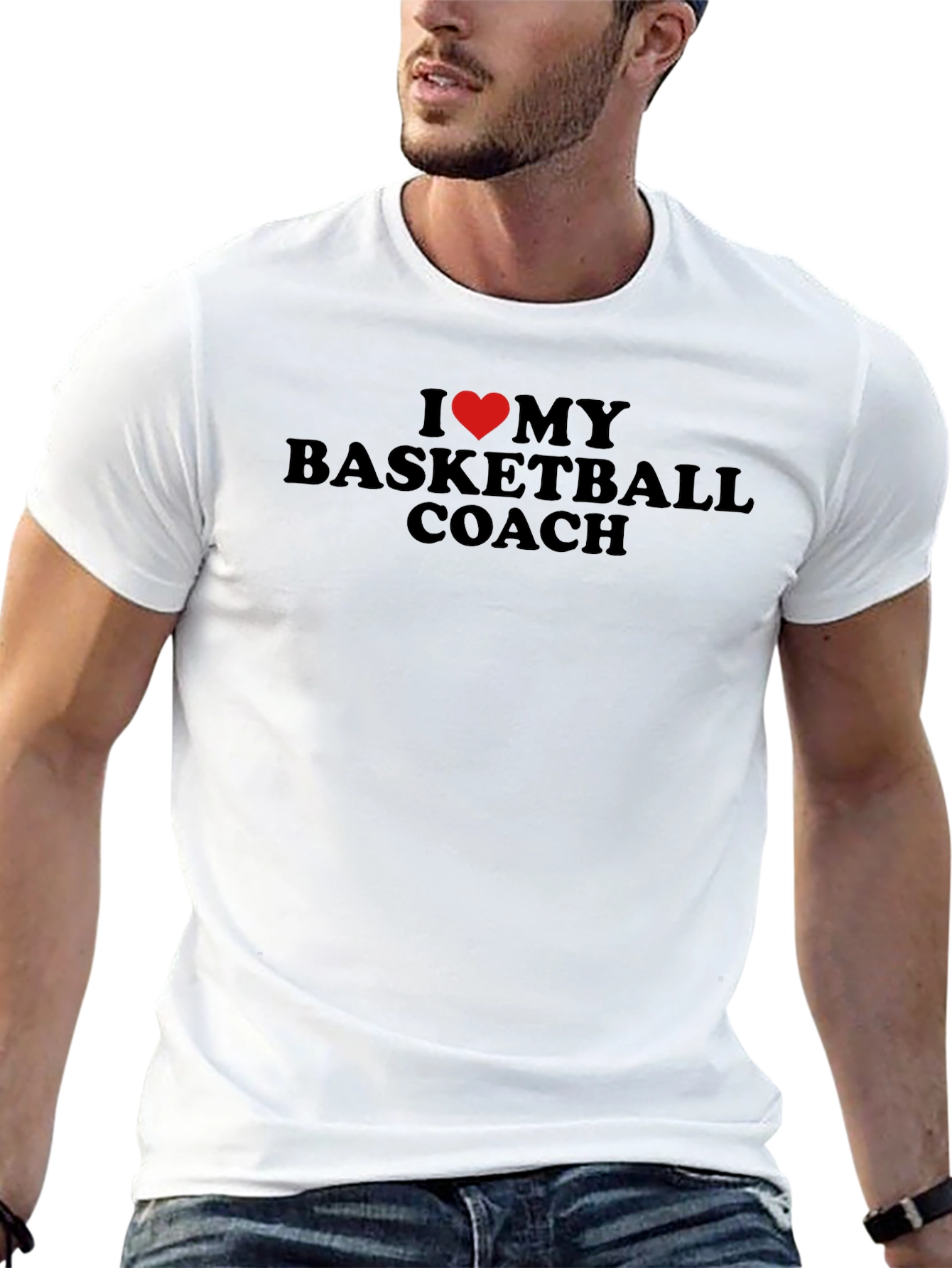 I Heart My Basketball Coach Black T-Shirt