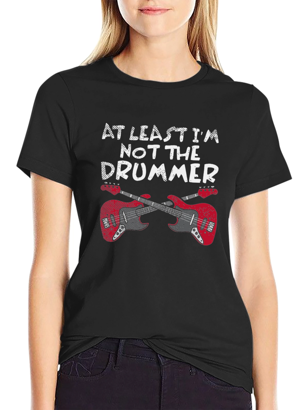 At Least Im Not The Drummer Black T-Shirt