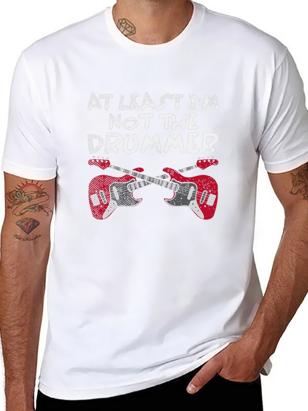 At Least Im Not The Drummer Black T-Shirt