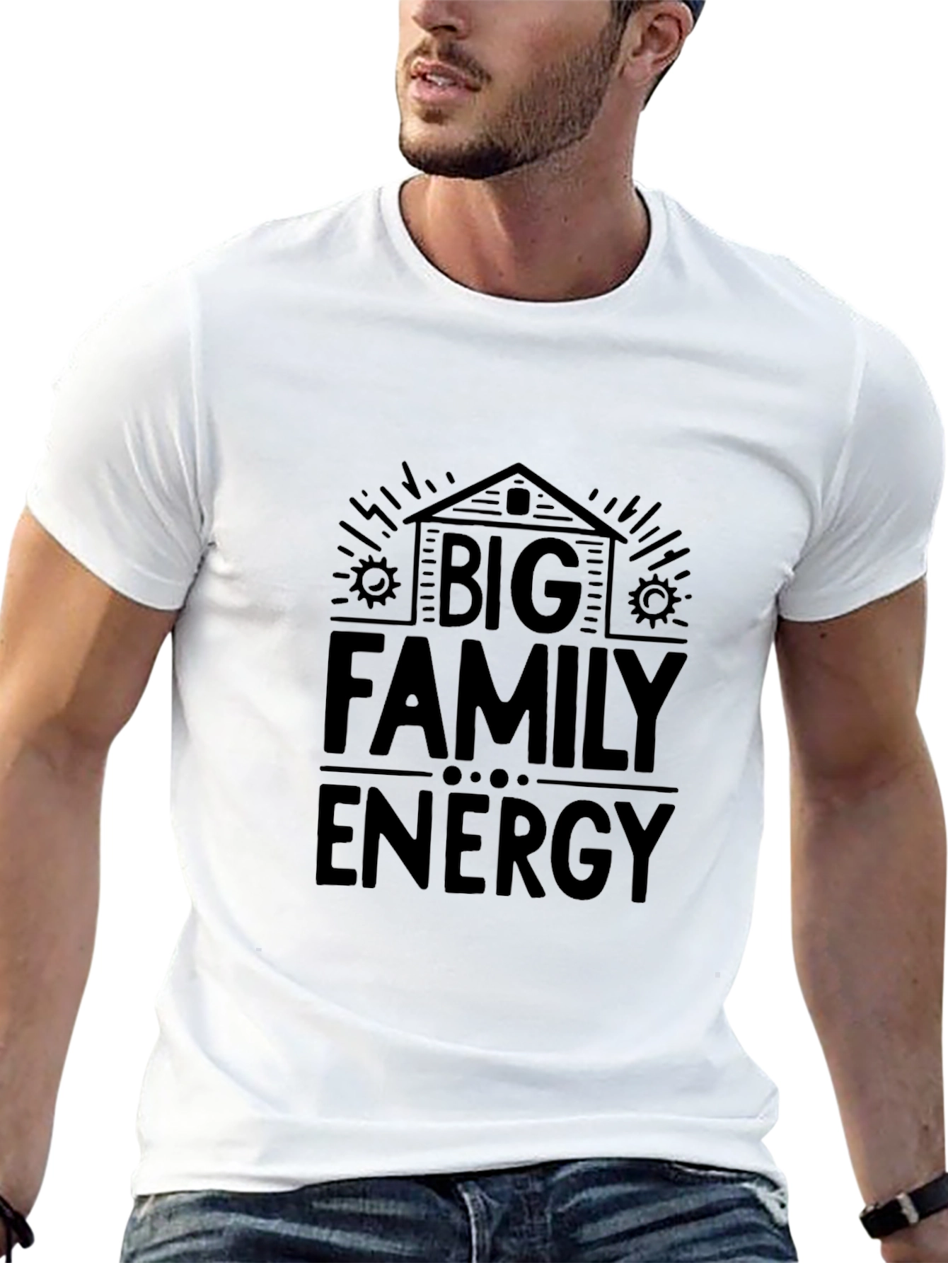 Big Family Energy Black Tee Shirt