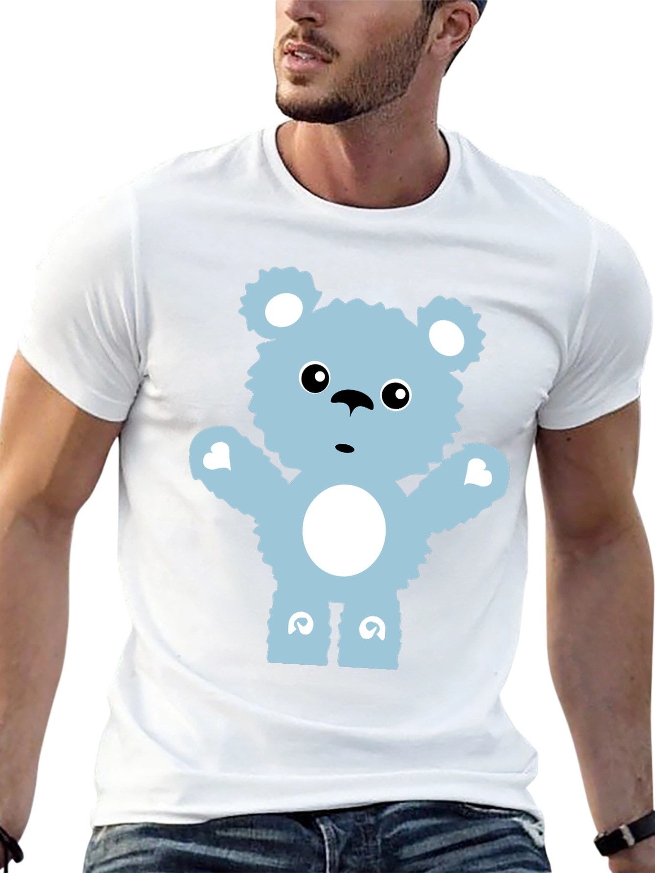 Cute Teddy Bear Graphic T-Shirt - Soft Cotton Blend