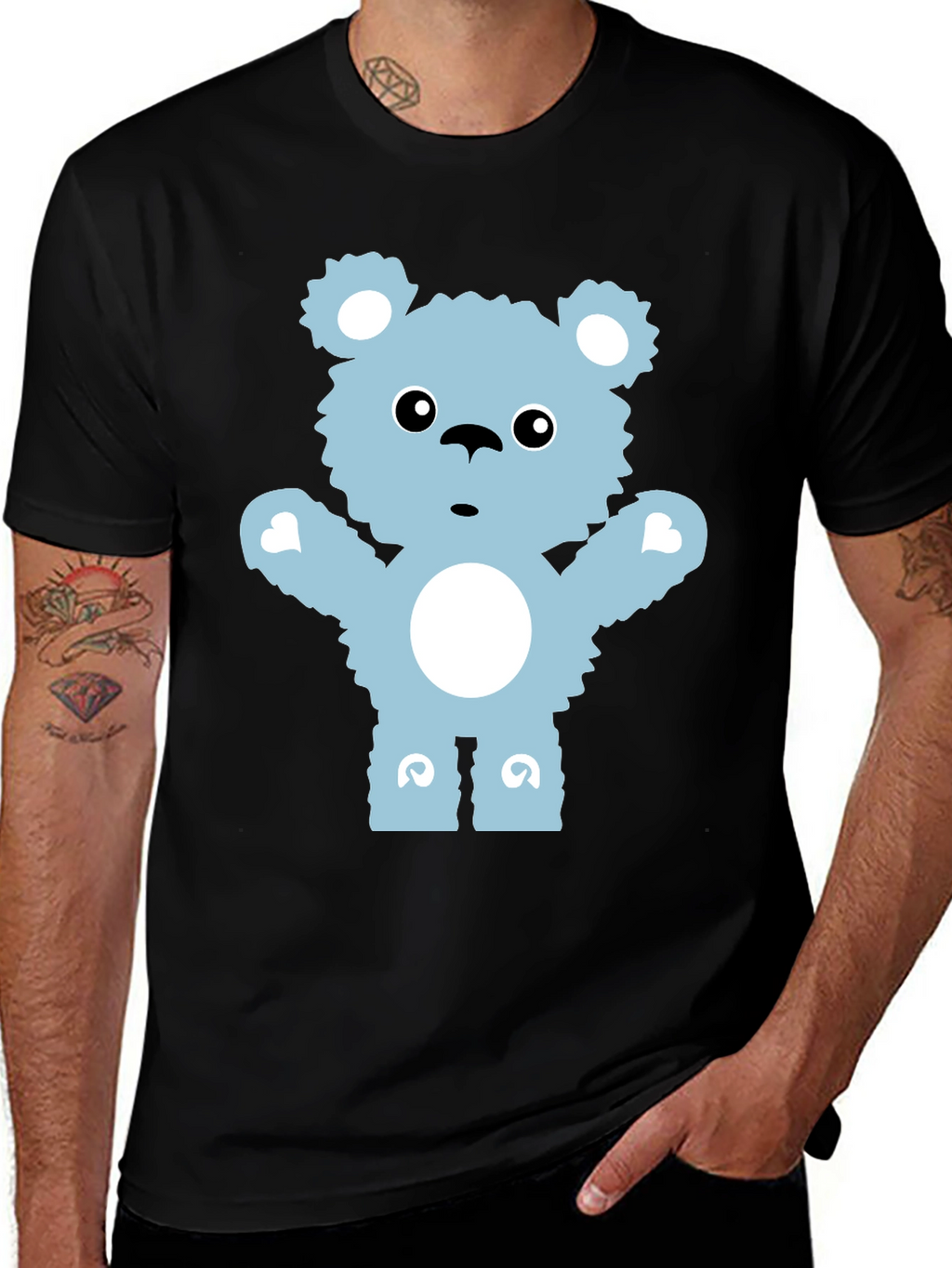 Cute Teddy Bear Graphic T-Shirt - Soft Cotton Blend