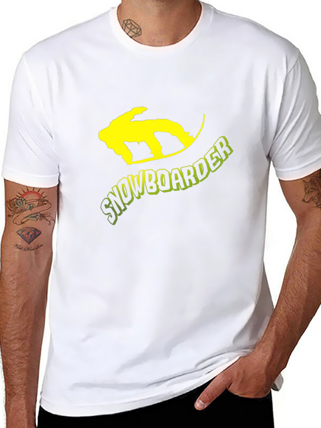 Snowboarder Graphic Tee - Black Cotton T-Shirt