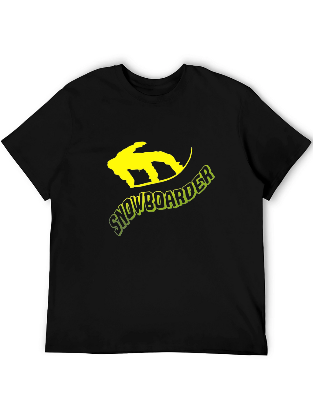 Snowboarder Graphic Tee - Black Cotton T-Shirt